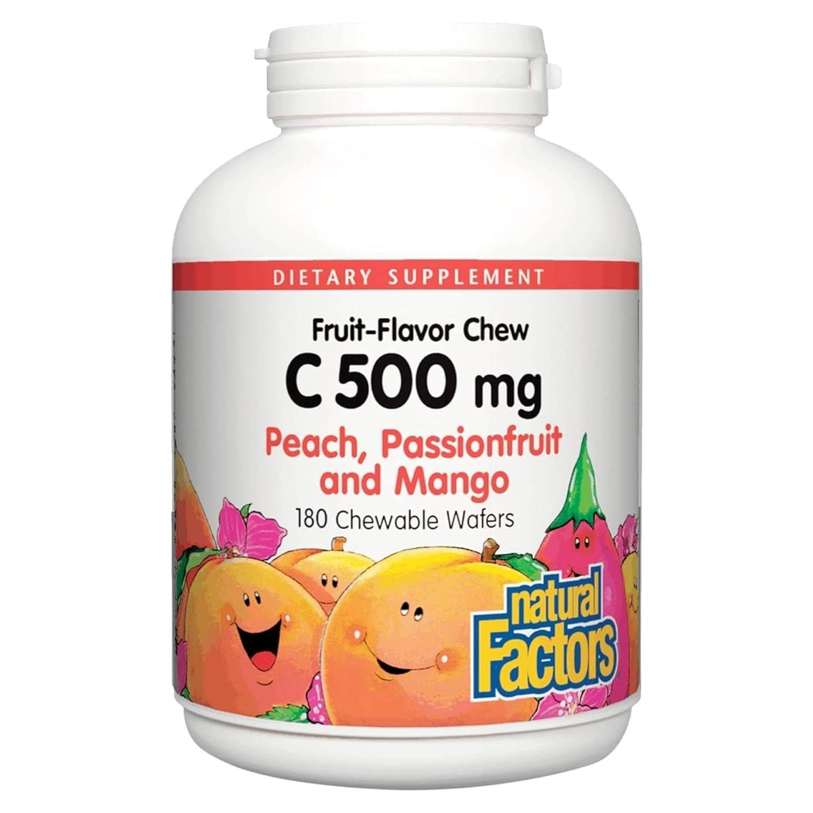 Vitamina C Masticable Factores Naturales 500 mg Niños 180 Tabletas