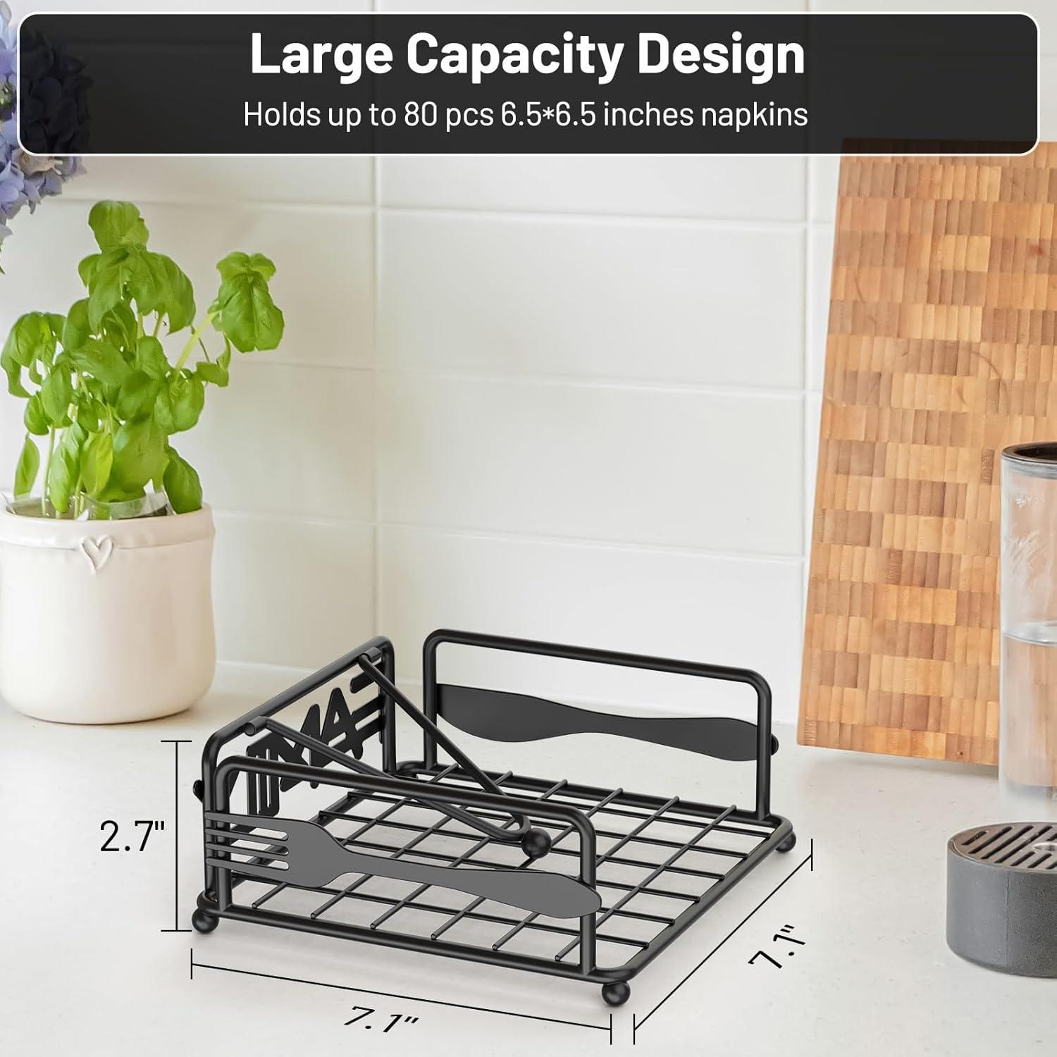 Soporte para Servilletas Epicano Cuadrado Hierro Negro 18x18cm