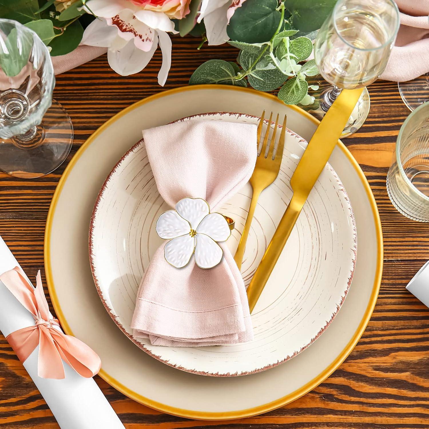 Anillos de Servilleta de Flor Dorada Patelai 36 Pcs 10.9 cm