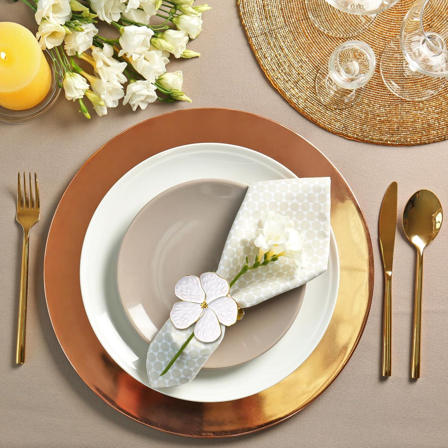 Anillos de Servilleta de Flor Dorada Patelai 36 Pcs 10.9 cm
