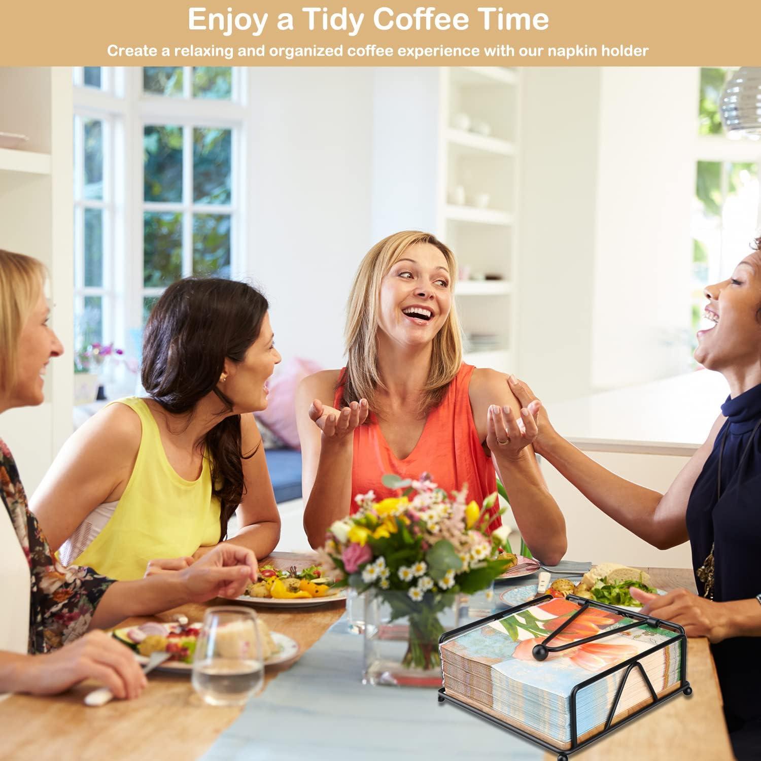 Soporte de Servilletas de Metal Aeibun con Base de Madera 17.78cm