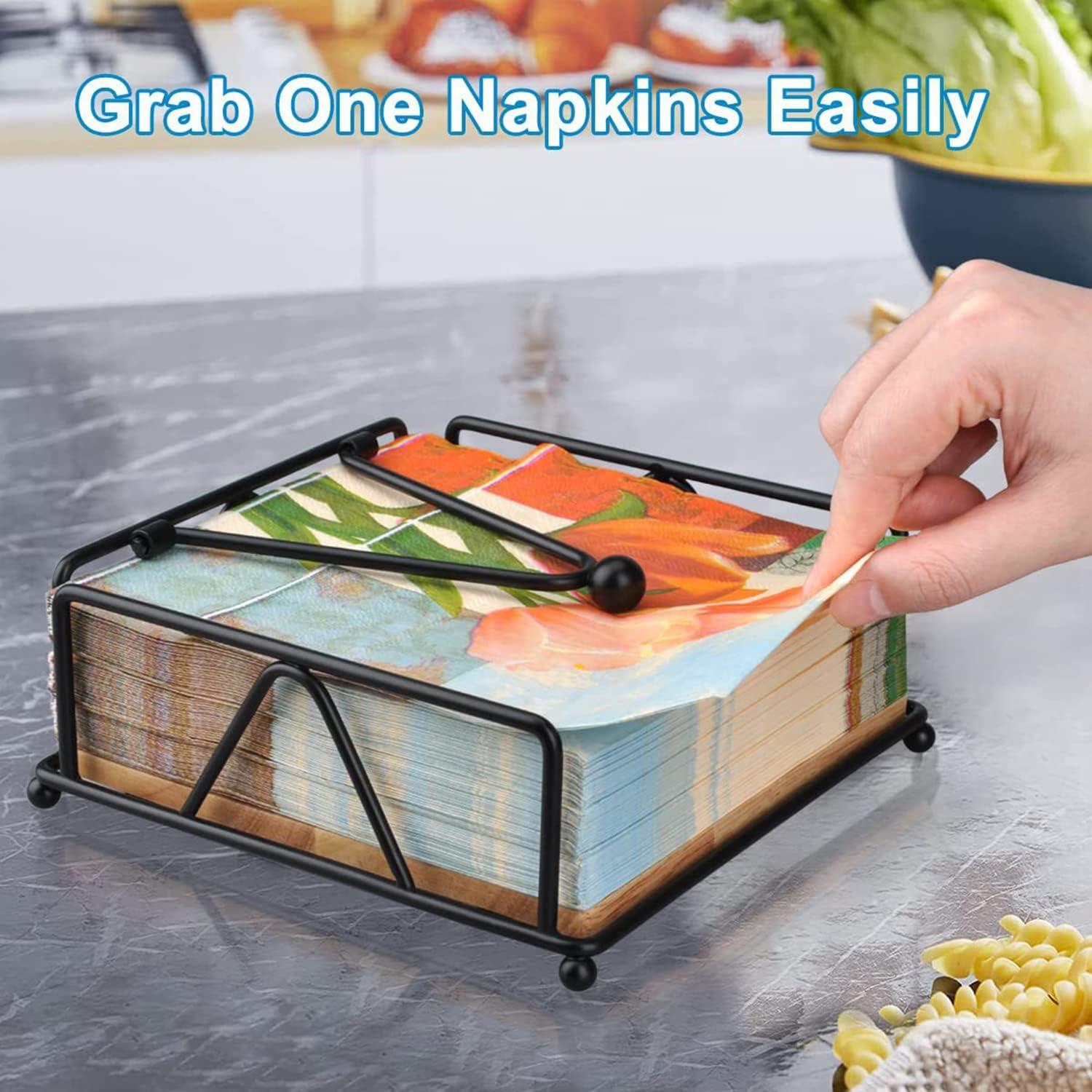 Soporte de Servilletas de Metal Aeibun con Base de Madera 17.78cm