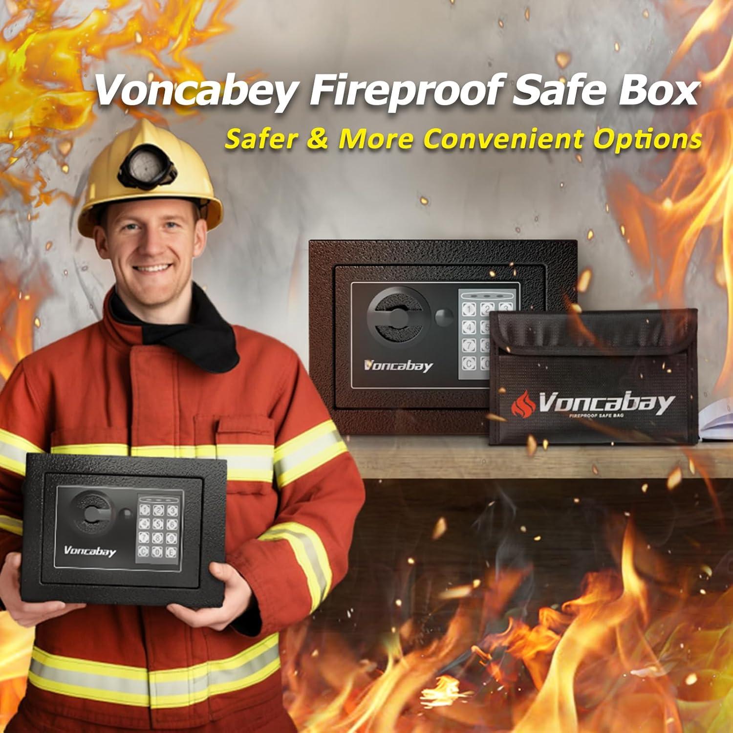 Caja Fuerte Voncabay Negra 0.23 Pies³ con Luz Sensor y Bolsa Fuego