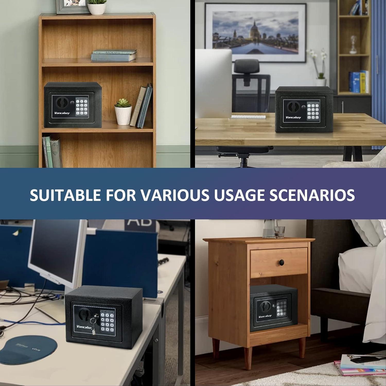 Caja Fuerte Voncabay Negra 0.23 Pies³ con Luz Sensor y Bolsa Fuego