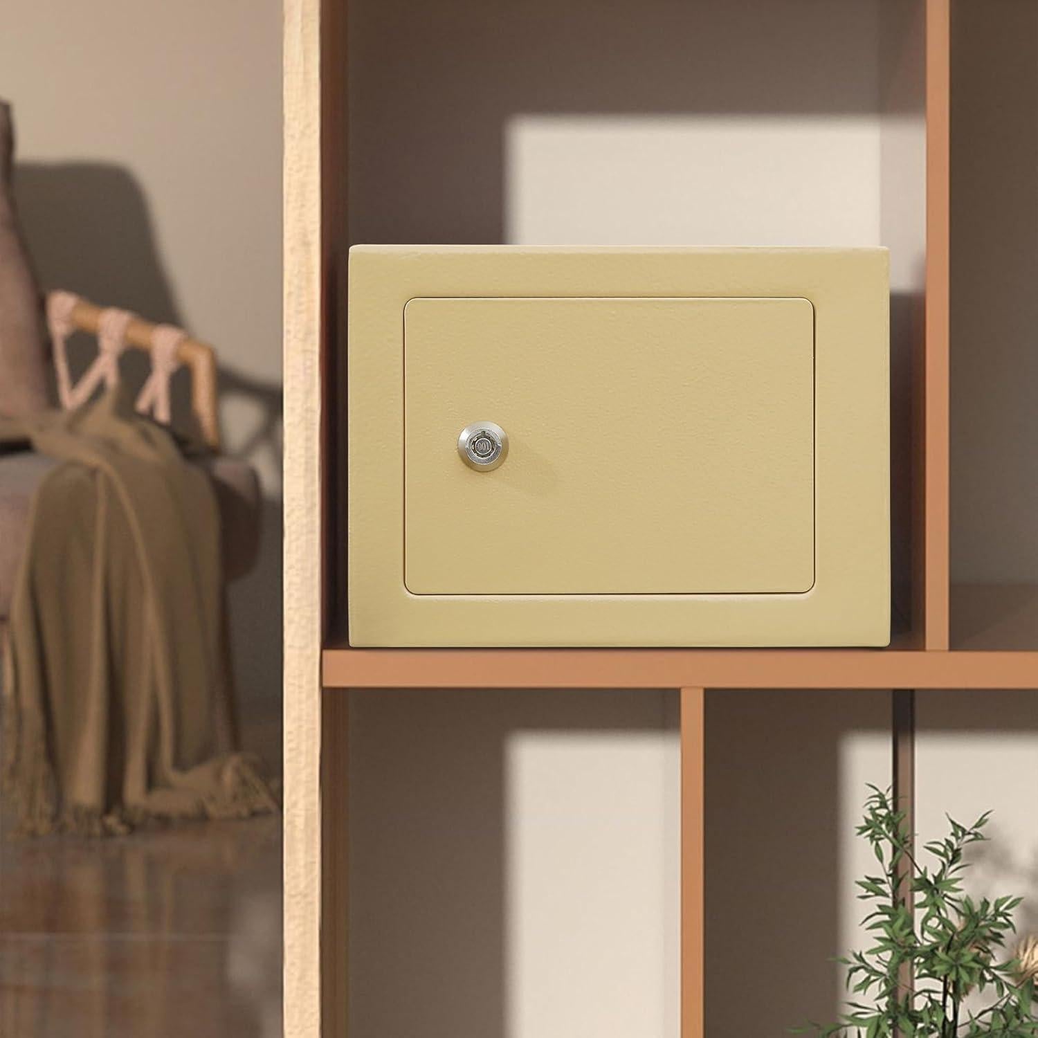 Caja Fuerte Pequeña ELLAIG 22.9x17x17 cm con Llave y Alarma