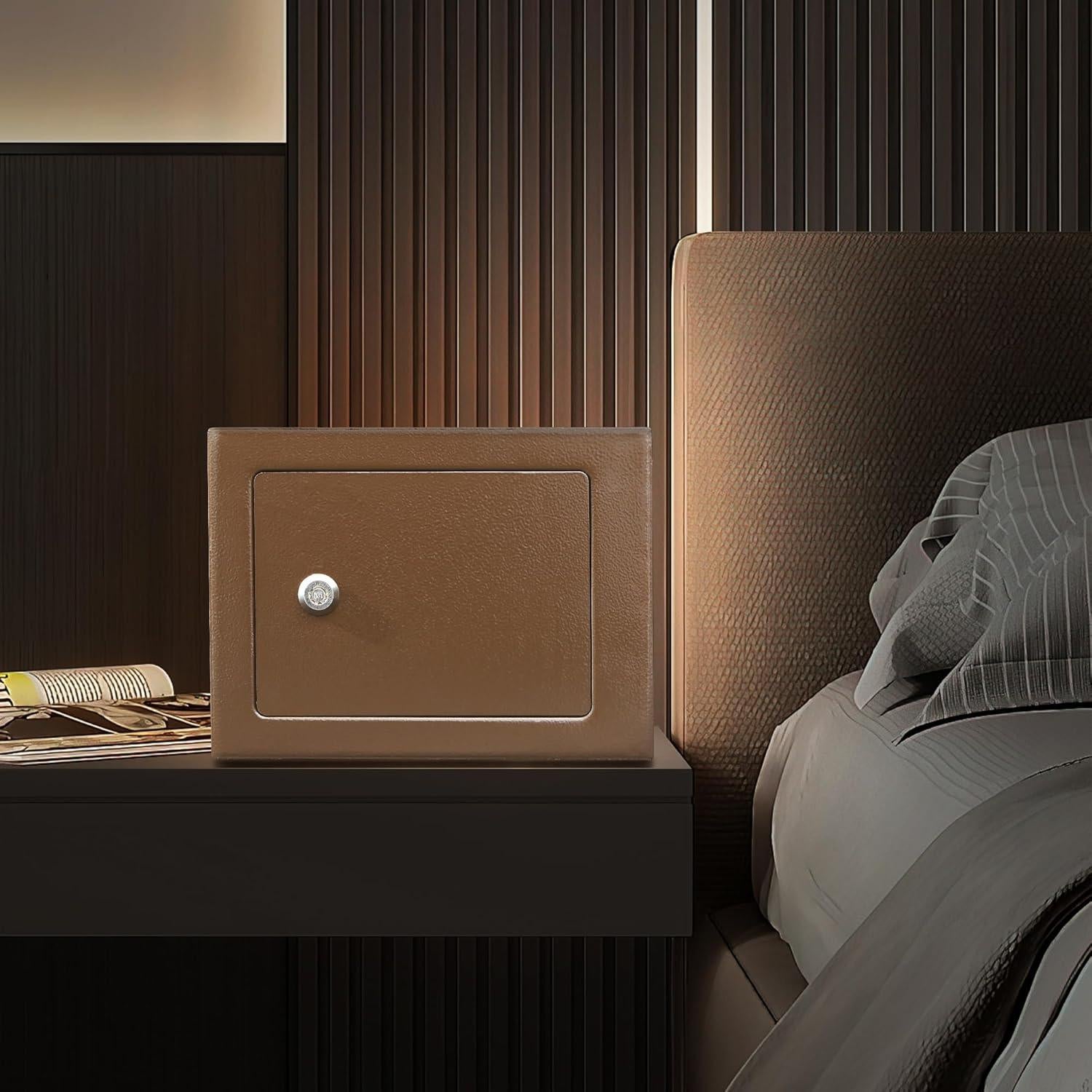 Caja Fuerte Pequeña ELLAIG 22.9x17x17 cm con Llave y Alarma