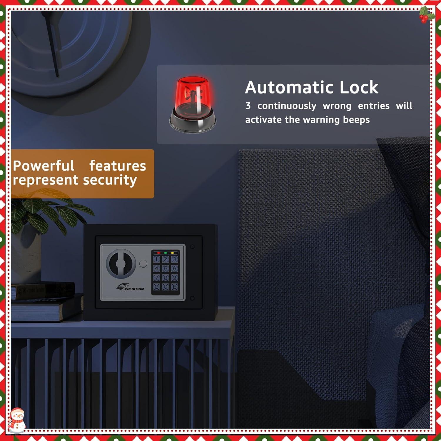 Caja Fuerte Electrónica XPEDITION Negra 0.24 Pies Cúbicos