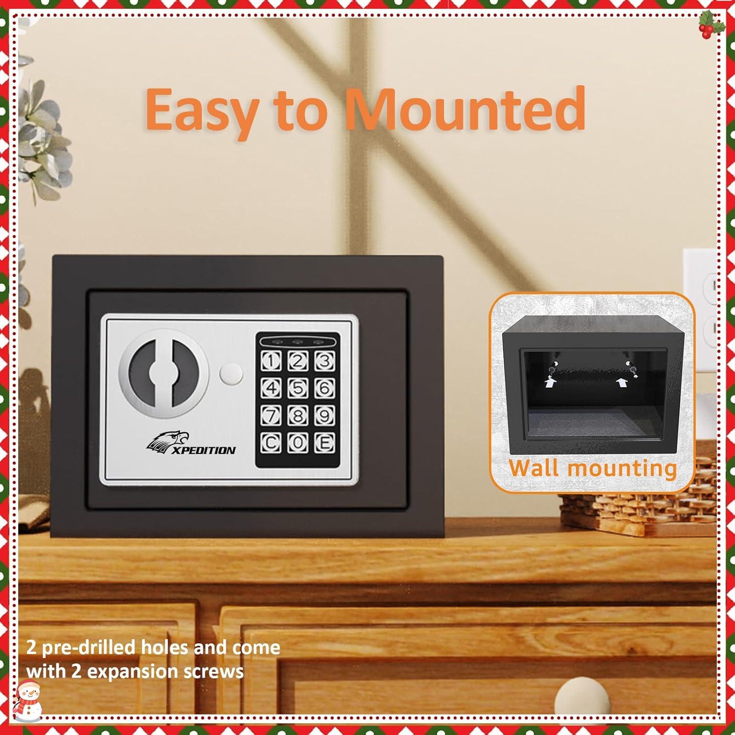 Caja Fuerte Electrónica XPEDITION Negra 0.24 Pies Cúbicos