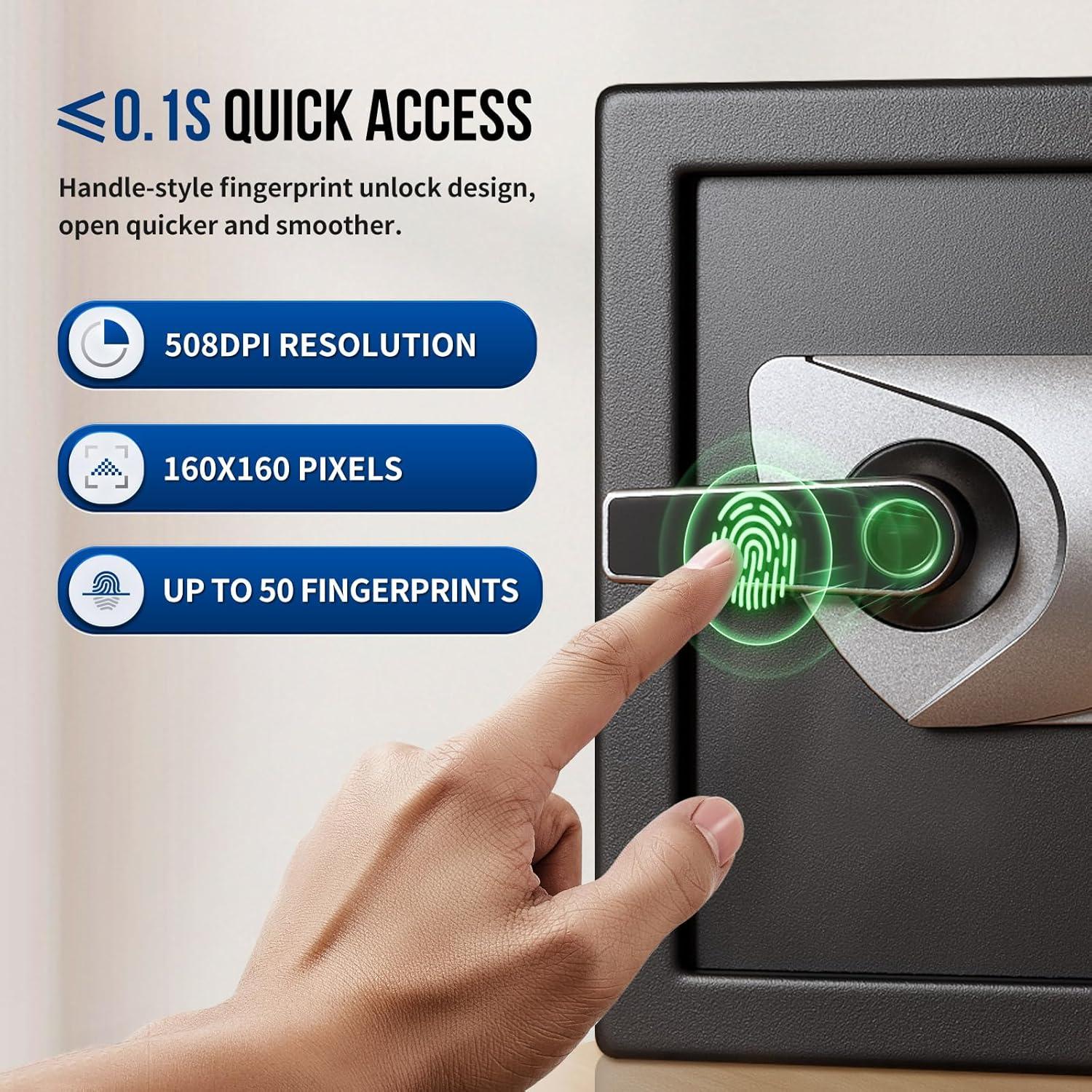 Caja Fuerte Biométrica BlackSmith 1.0 Pies Cúbicos Negra