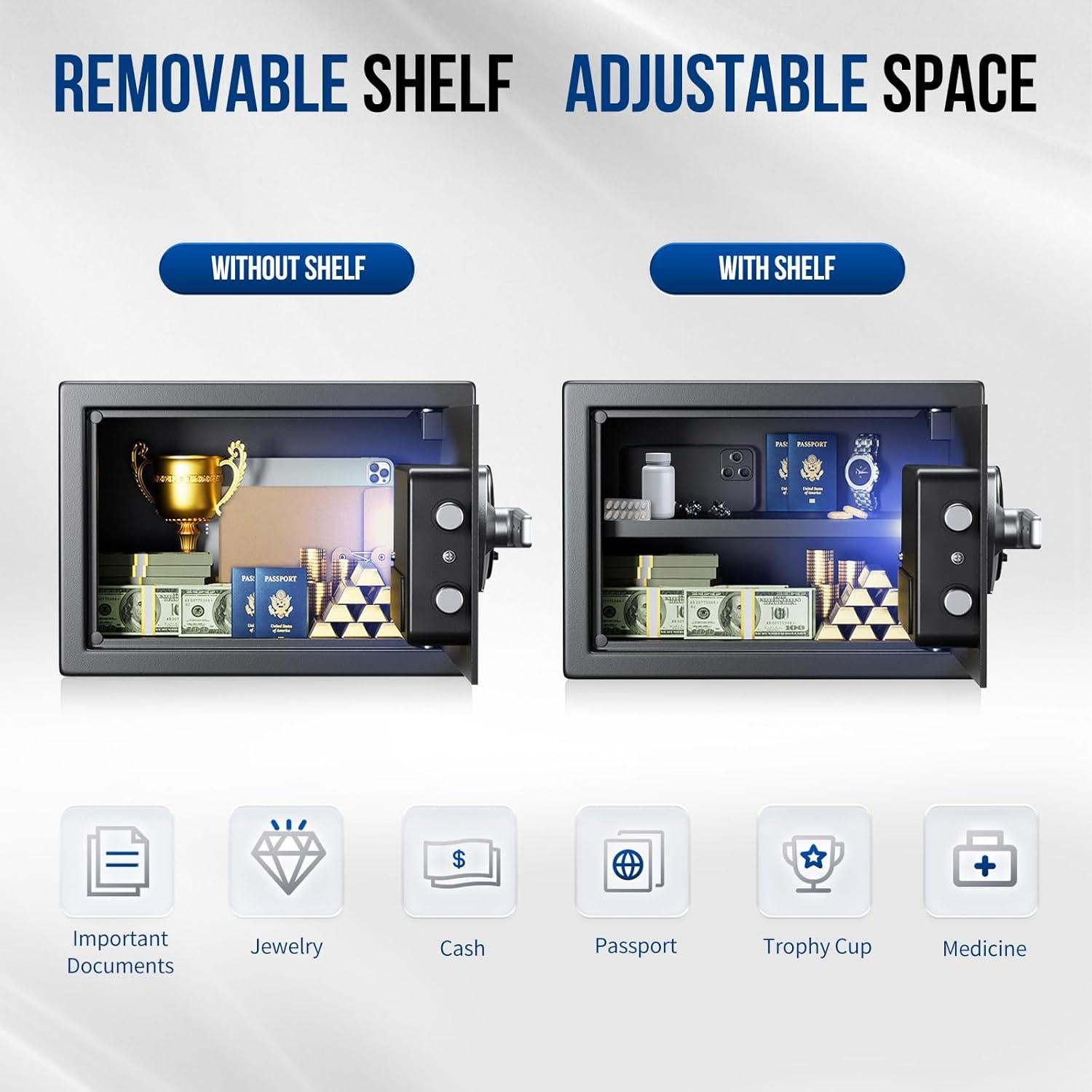 Caja Fuerte Biométrica BlackSmith 1.0 Pies Cúbicos Negra