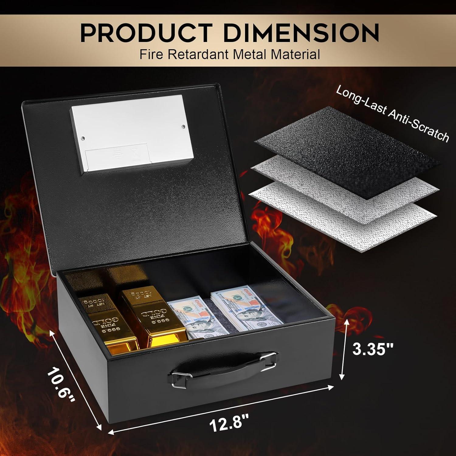 Caja Fuerte Metálica Portátil Dalmbox Grande Resistente al Fuego