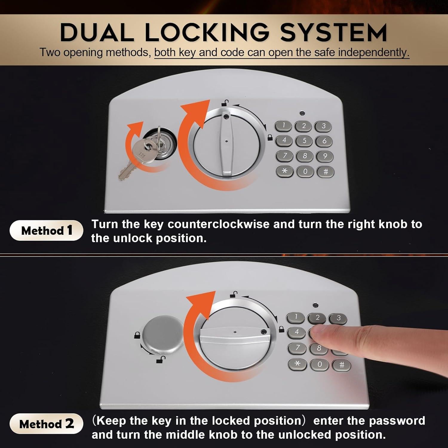 Caja Fuerte Metálica Portátil Dalmbox Grande Resistente al Fuego