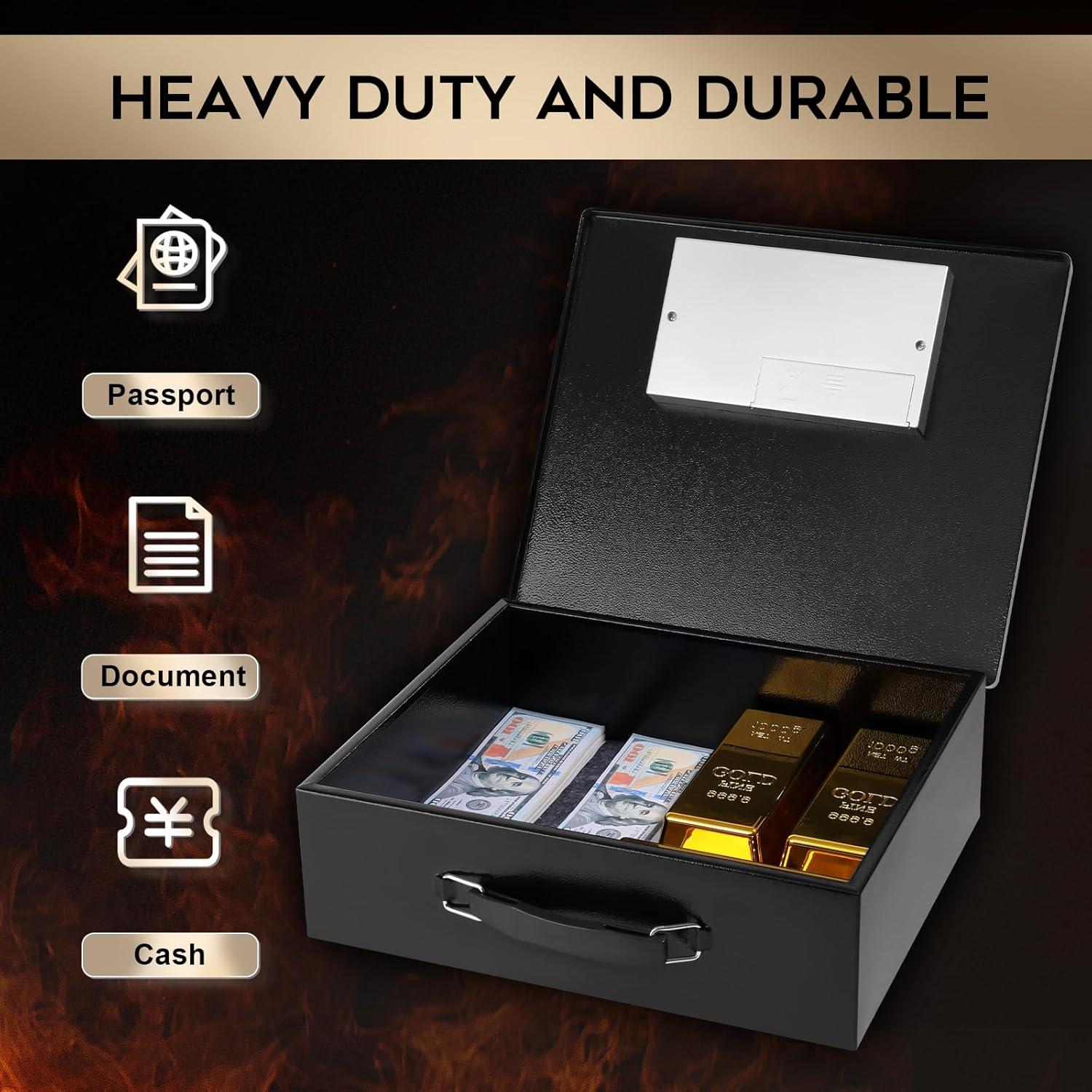 Caja Fuerte Metálica Portátil Dalmbox Grande Resistente al Fuego