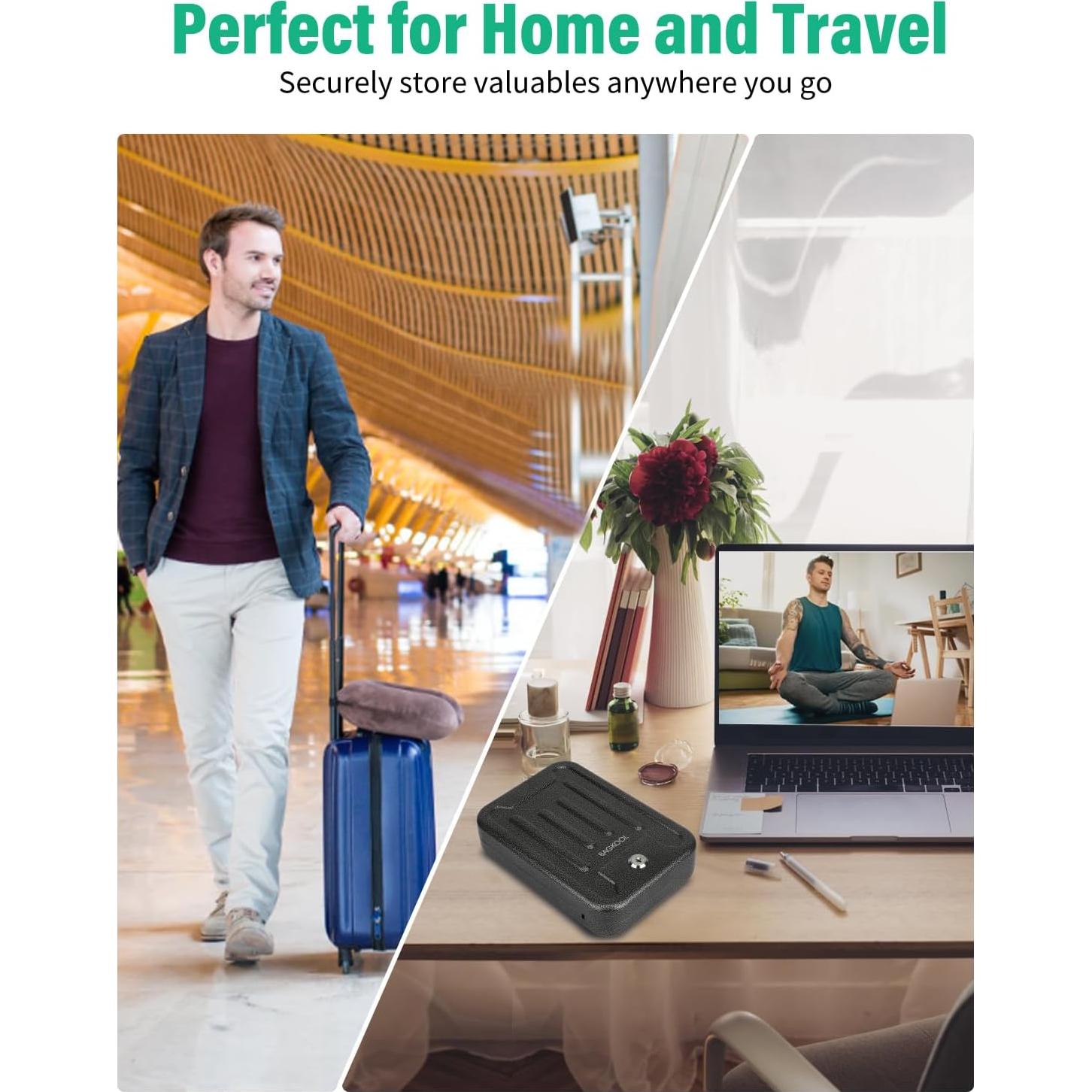 Caja de Seguridad Portátil BAGKOOL 9.4x6.5x2" para Armas y Documentos