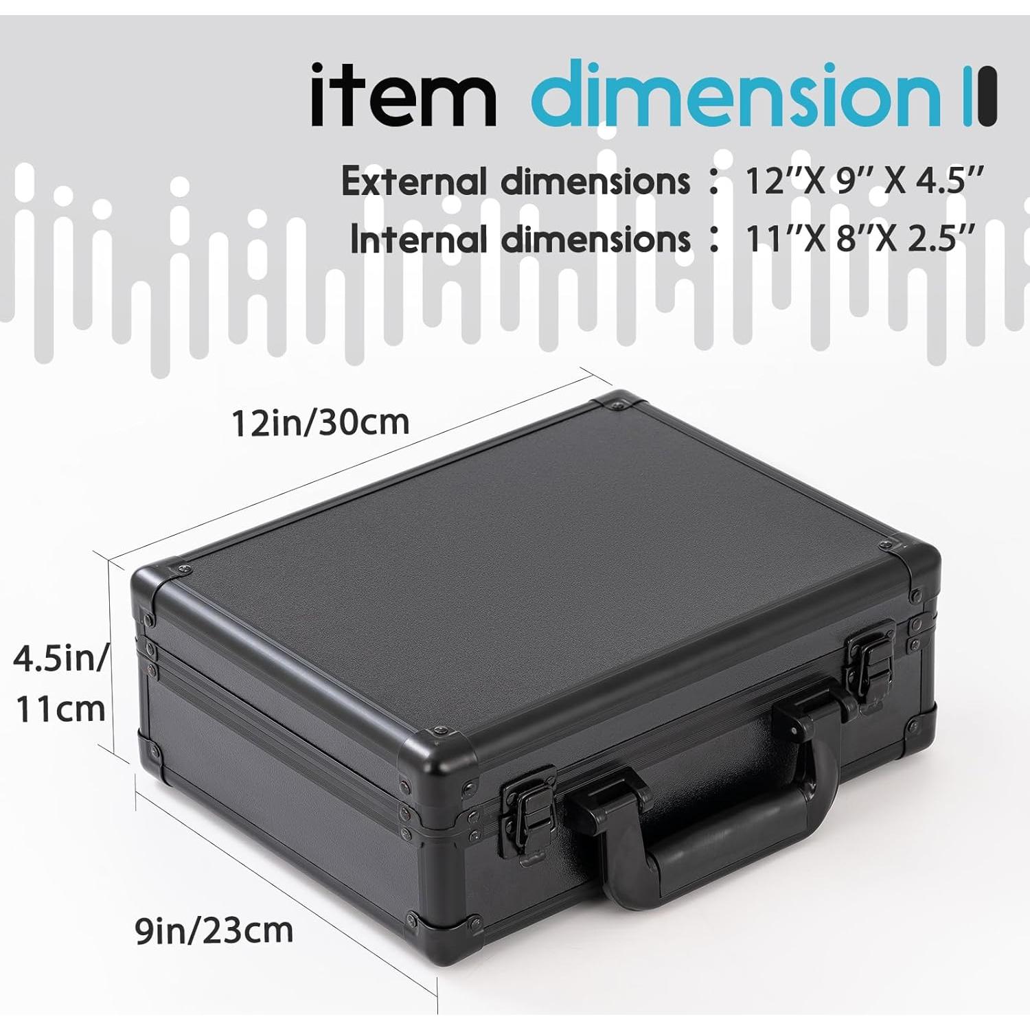 Caja de Reloj Comlly de Aluminio Negro con 9 Ranuras