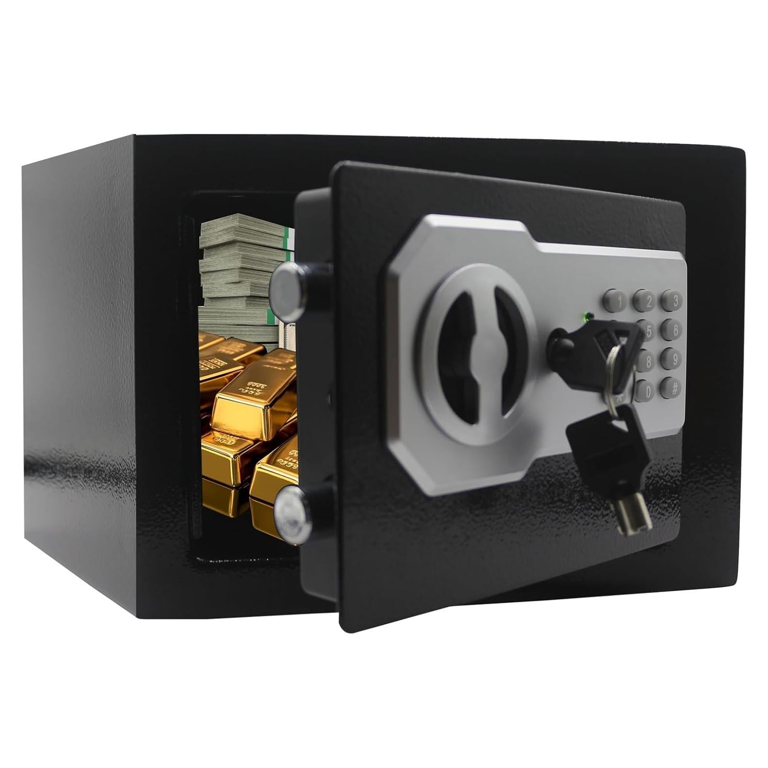 Caja Fuerte Electrónica Yuanshikj 0.2 Pies Cúbicos Acero Negro