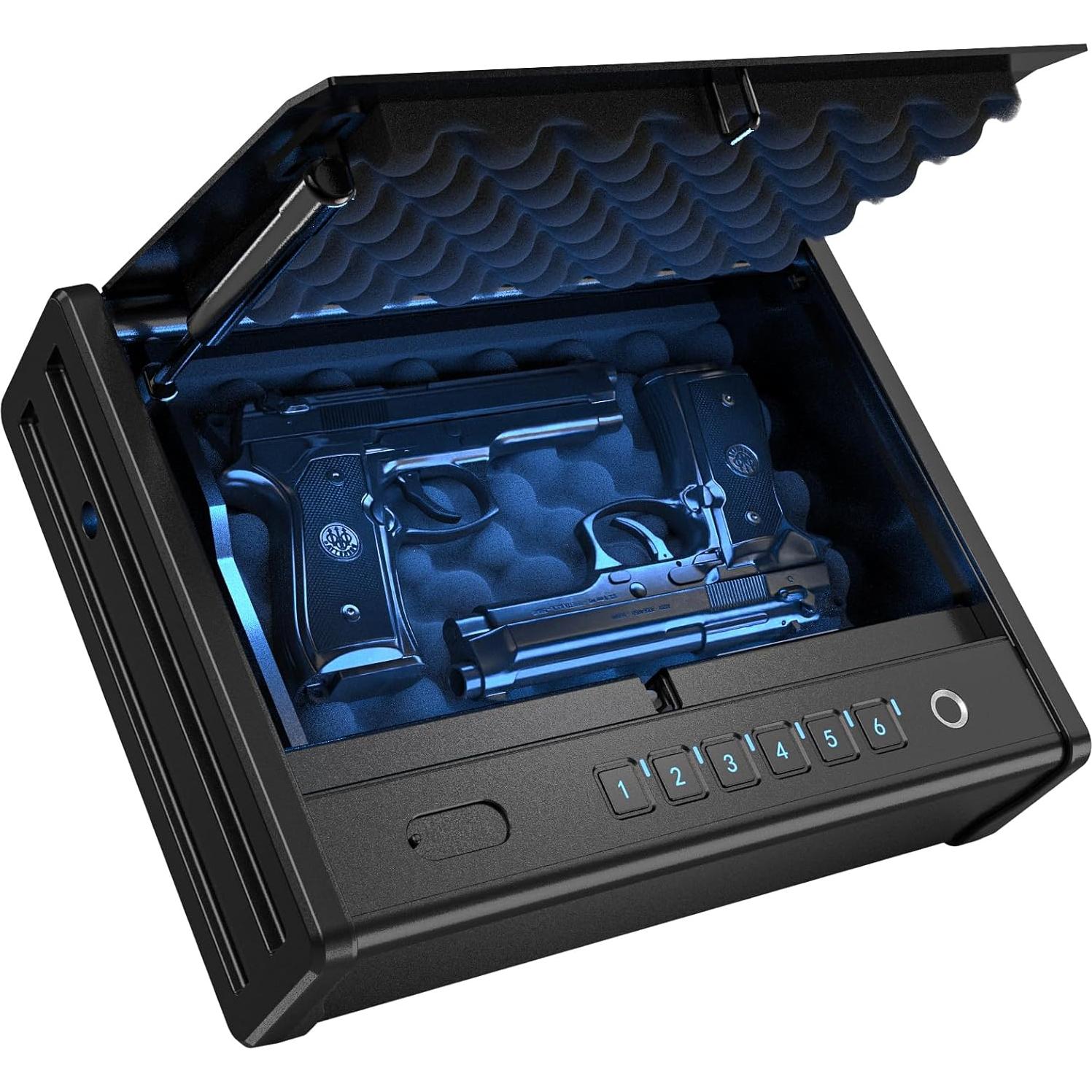 Caja Fuerte Biométrica Dveron SE0101 para 2 Pistolas Negra