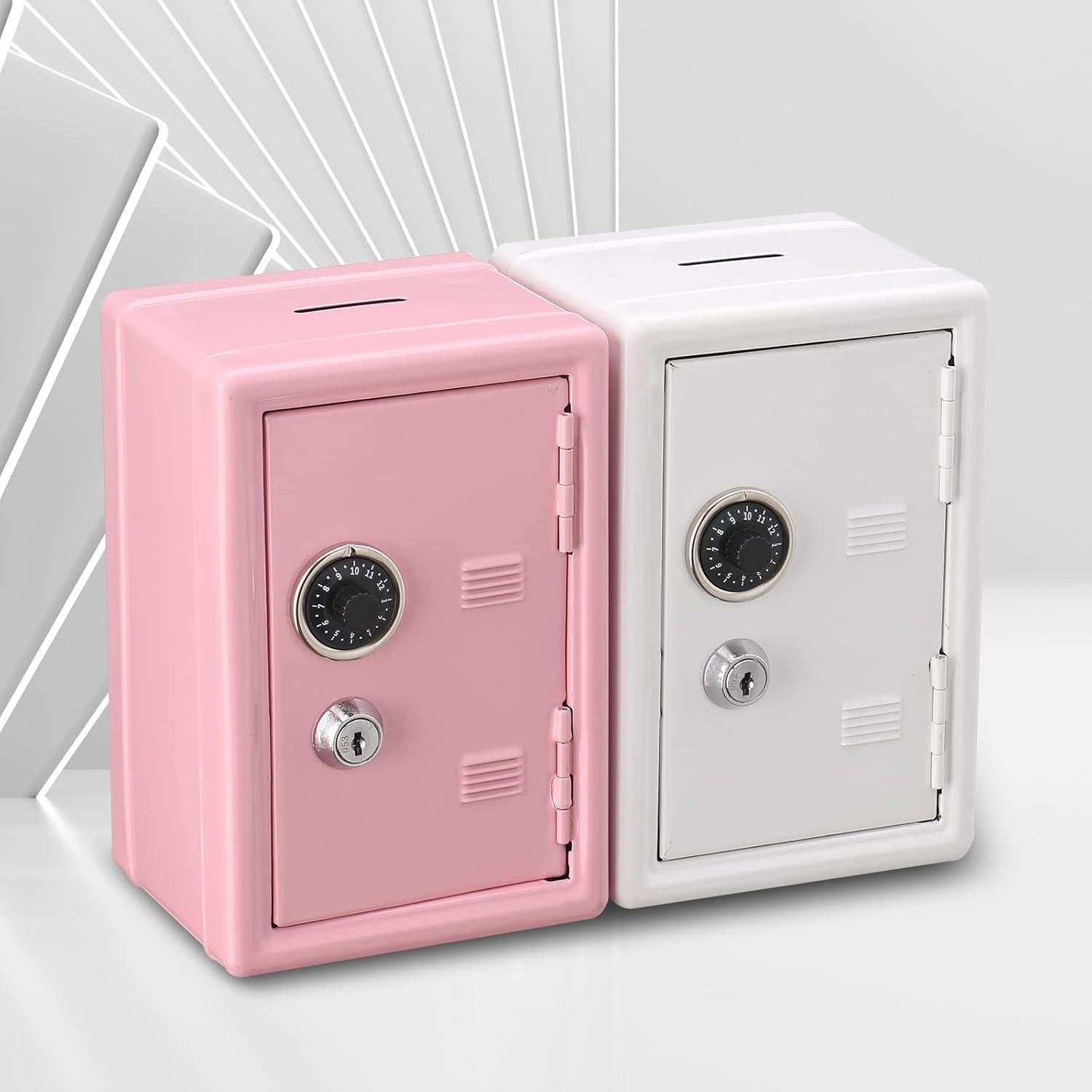 Caja Fuerte Mini Younion Rosa 11.7x10.7x17.5cm con Llave