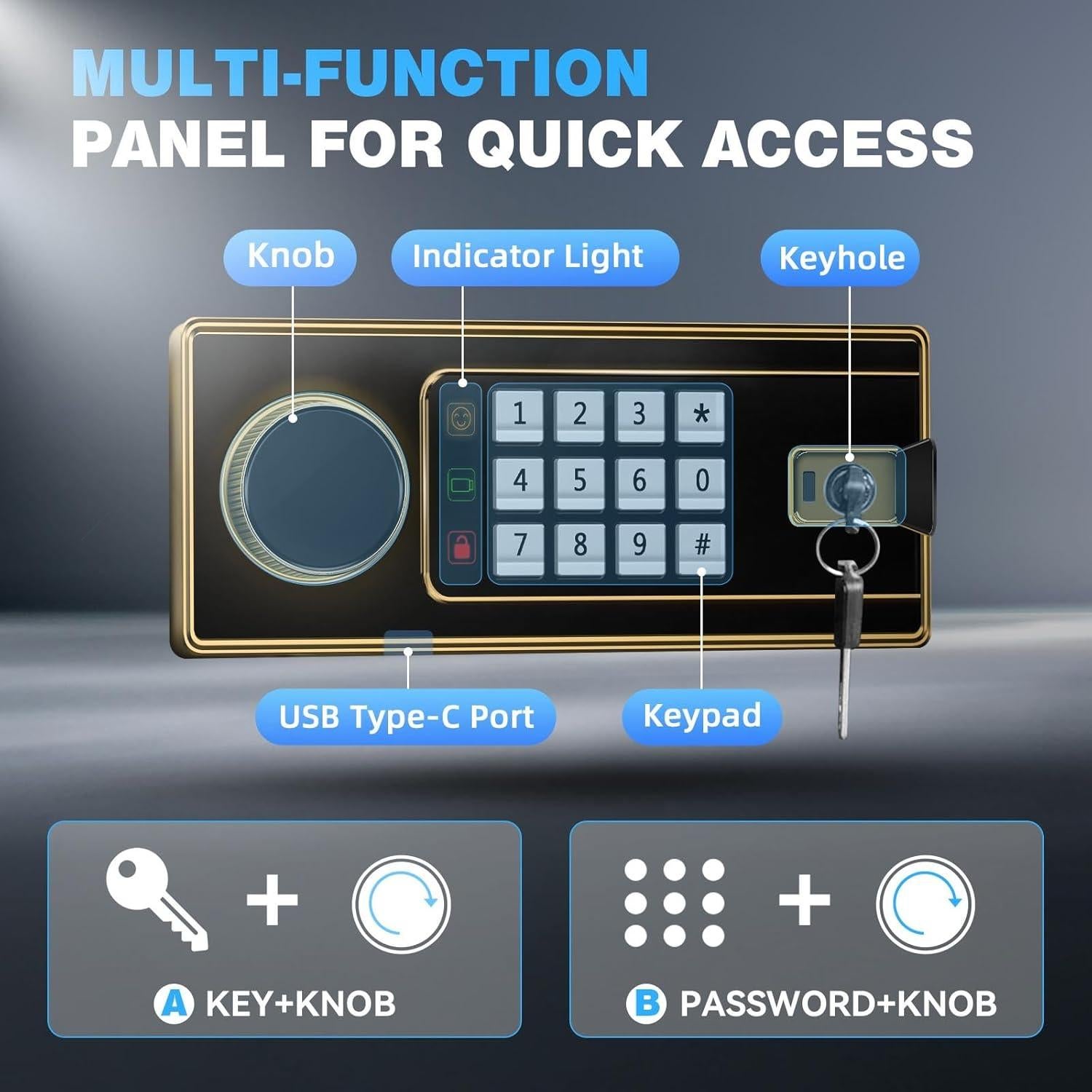 Caja Fuerte Ignífuga Fdsutvit 51L con Alarma y Estante Removible