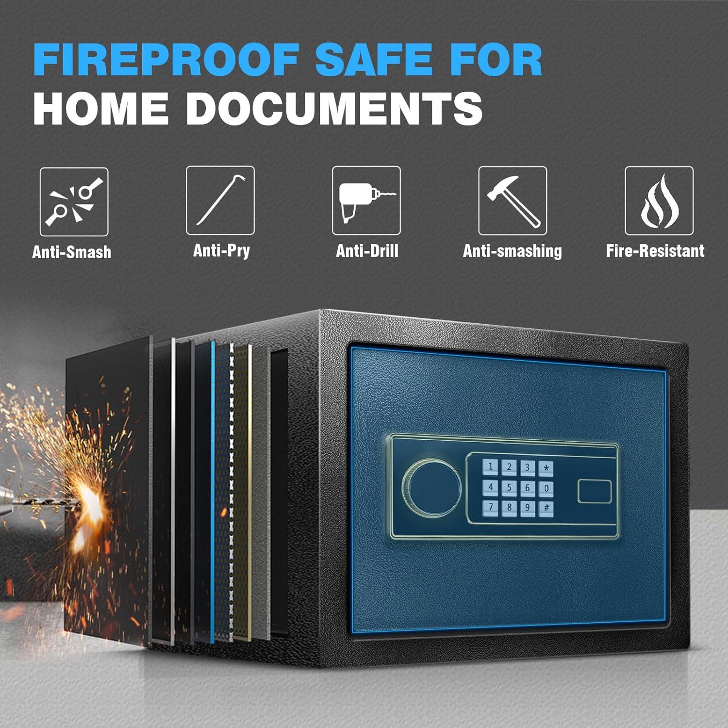 Caja Fuerte Ignífuga Fdsutvit 51L con Alarma y Estante Removible