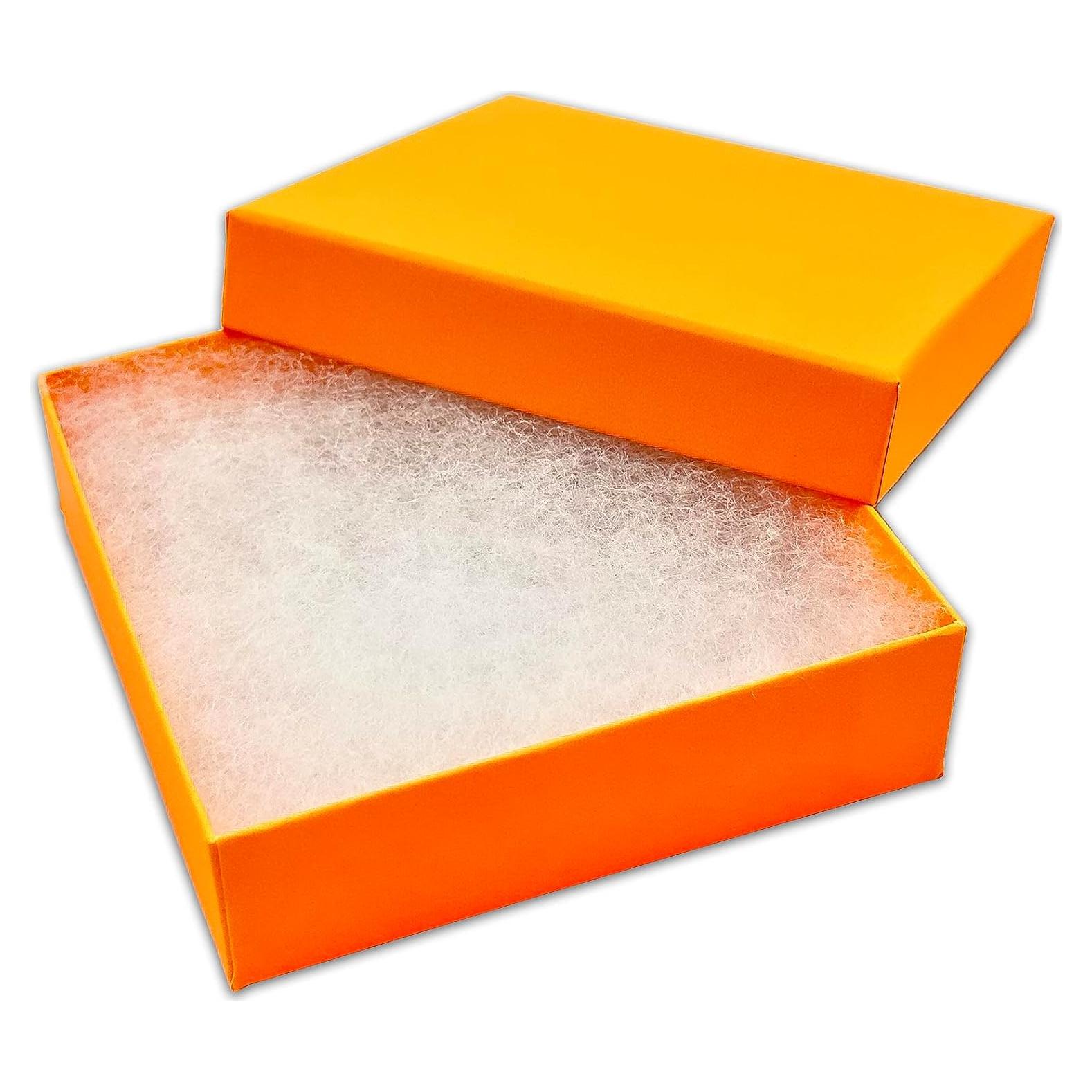 Cajas de Cartón Rellenas de Algodón TheDisplayGuys 25 Unidades Neon Marigold 8.9x8.9x2.5 cm