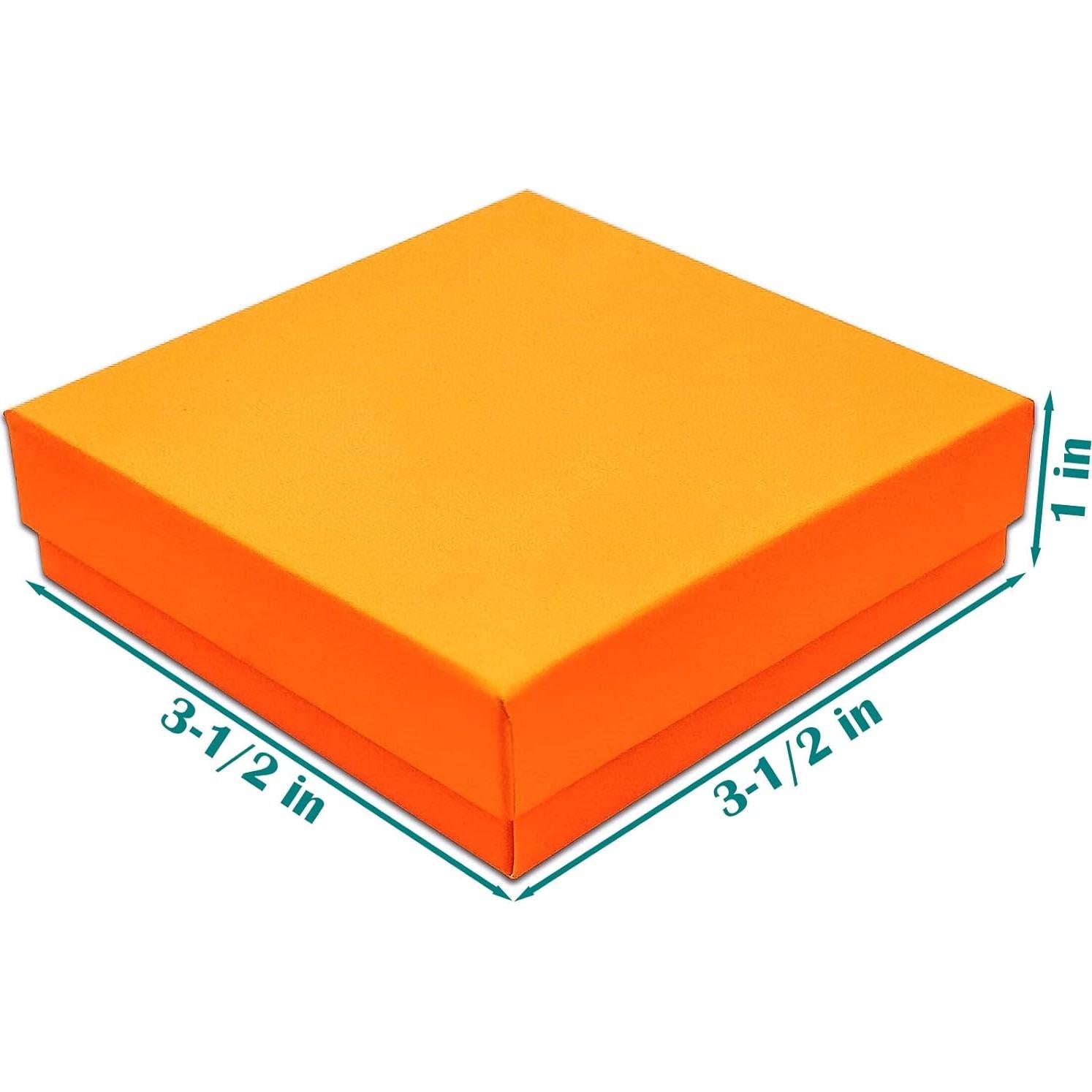 Cajas de Cartón Rellenas de Algodón TheDisplayGuys 25 Unidades Neon Marigold 8.9x8.9x2.5 cm