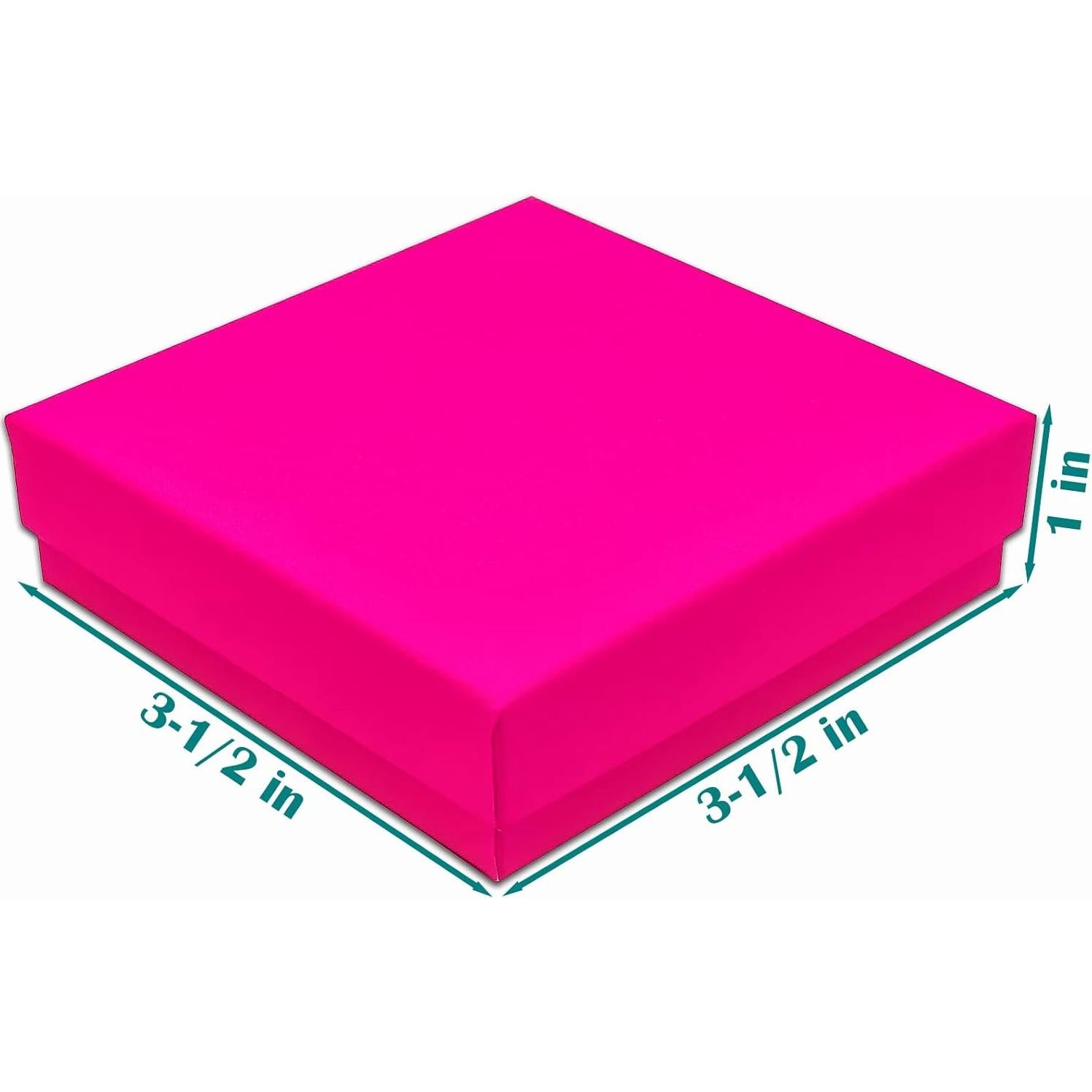 Cajas de Cartón Rellenas de Algodón Kraft - Fucsia Neón - 25 Unidades