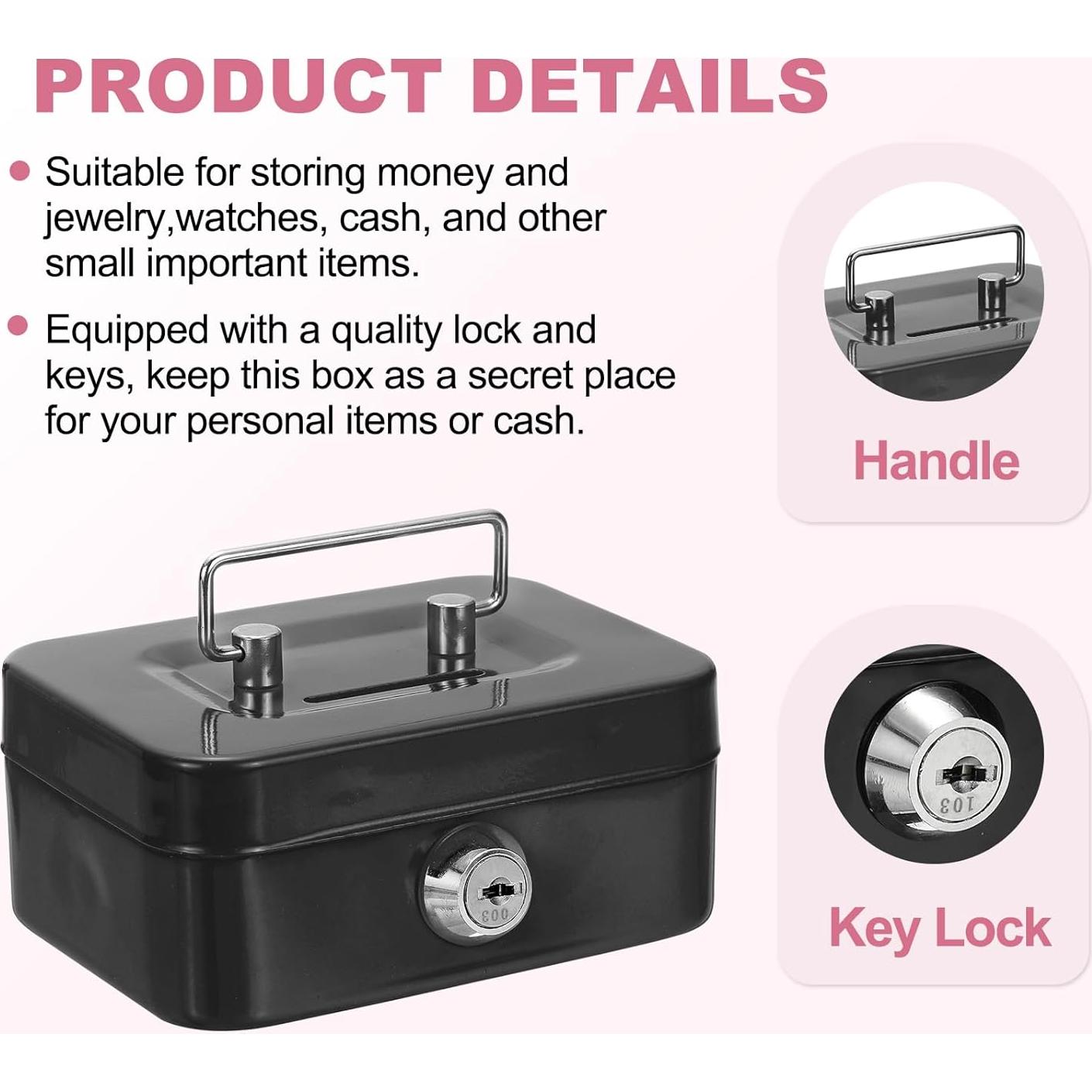 Mini Caja Fuerte PATIKIL 4 Pcs Metal 11.5x5.8x8.5 cm Colores