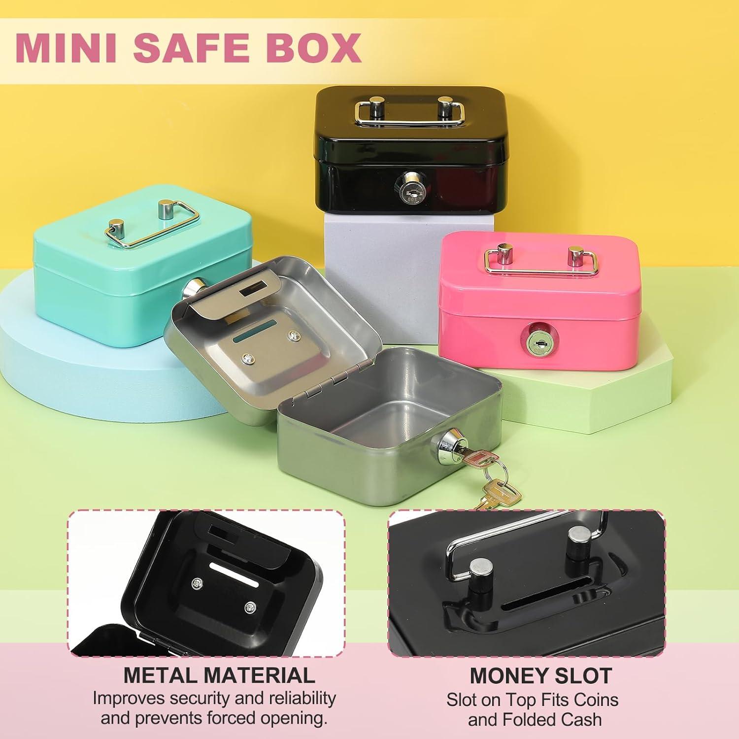 Mini Caja Fuerte PATIKIL 4 Pcs Metal 11.5x5.8x8.5 cm Colores