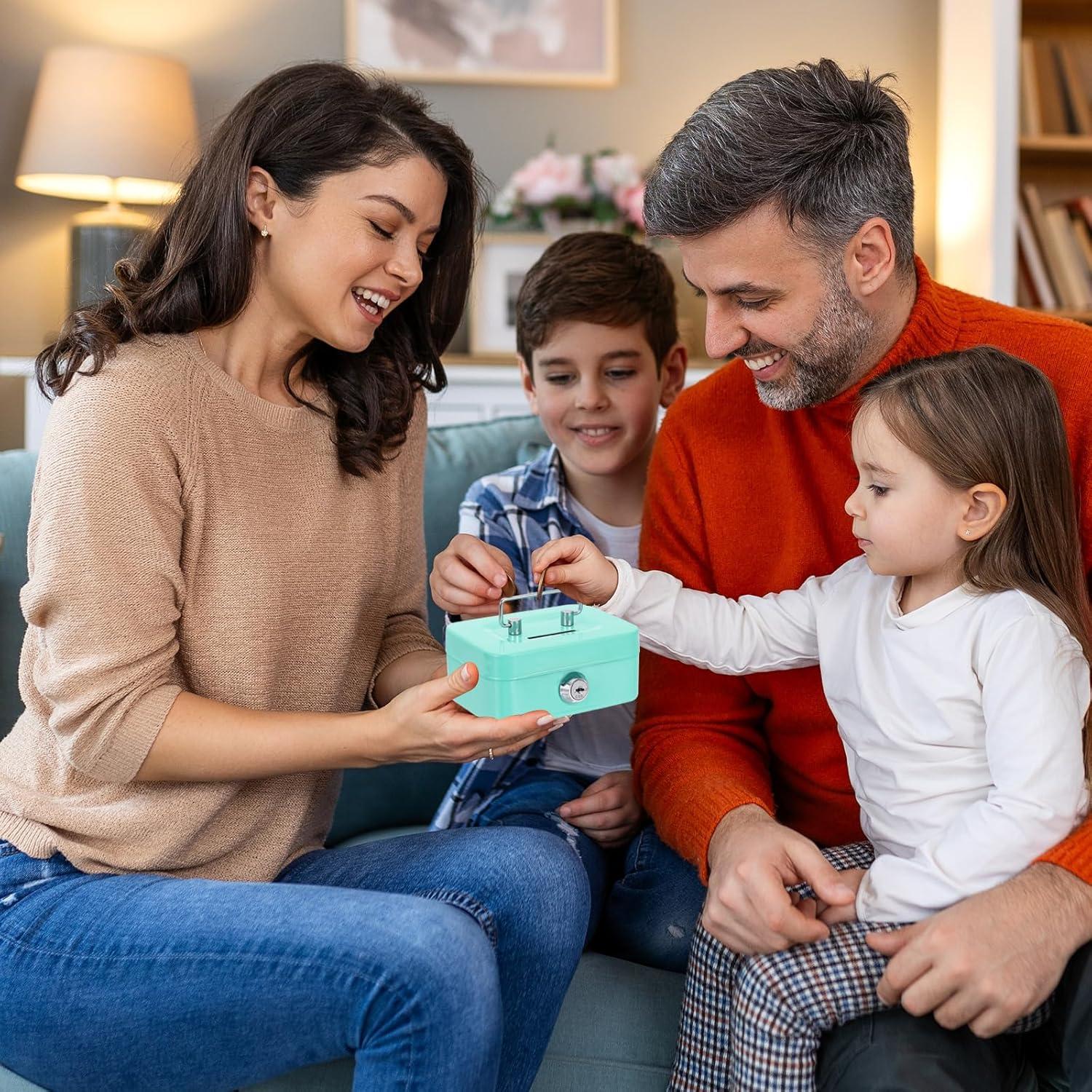 Mini Caja Fuerte PATIKIL 4 Pcs Metal 11.5x5.8x8.5 cm Colores