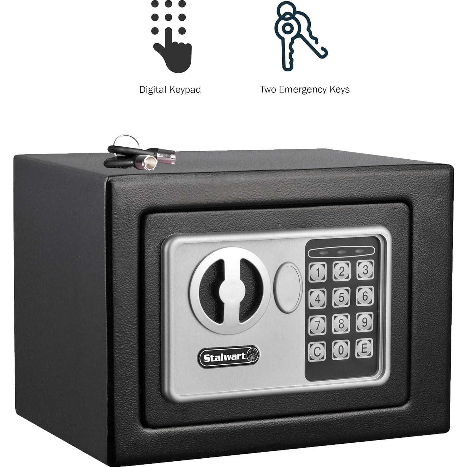 Caja Fuerte Digital Stalwart de Acero Compacta 22.86x17.14cm