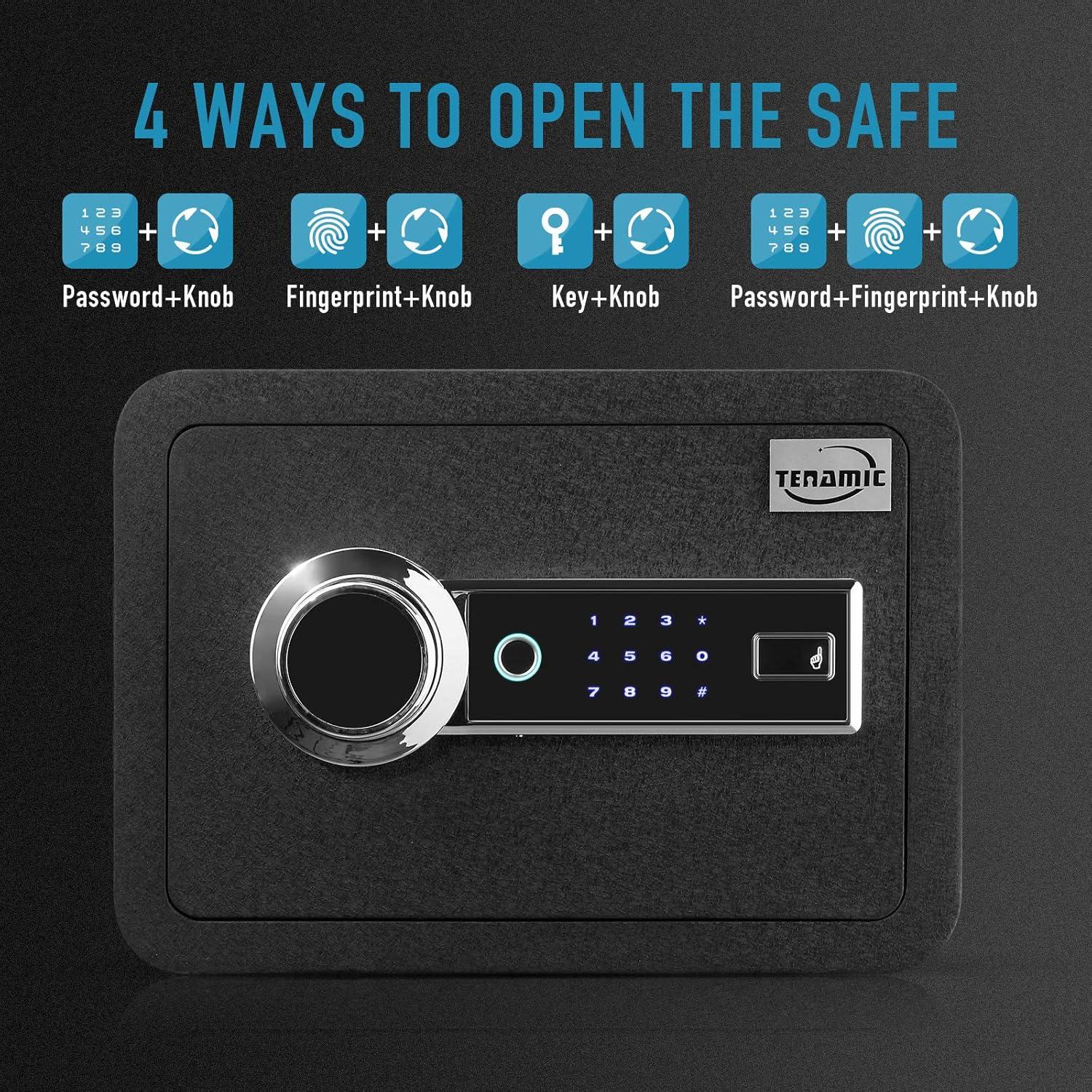 Caja Fuerte Biométrica Tenamic TC25 0.85 Pies Cúbicos Acero