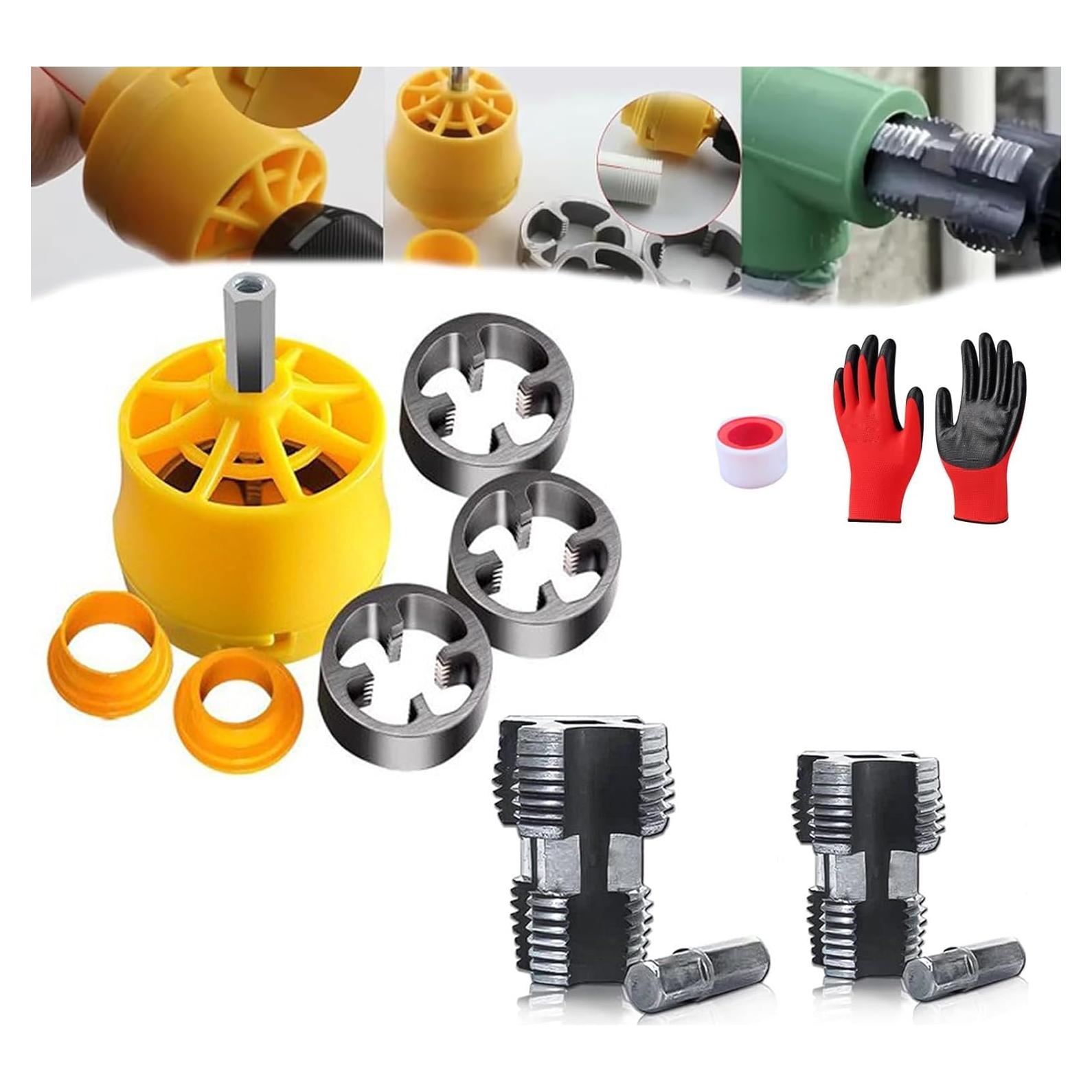 Kit de Roscado de Tuberías de PVC ClouDemo 3 Troqueles 1.27-2.54 cm