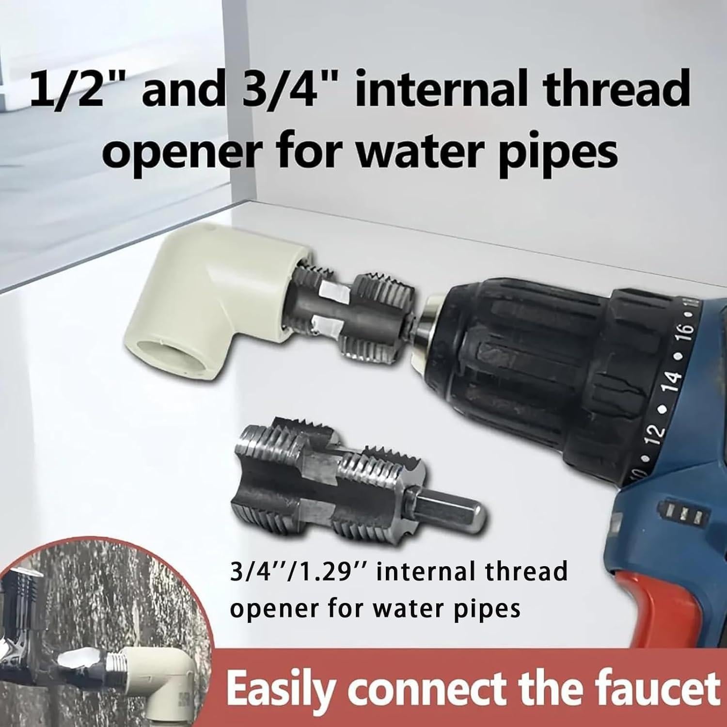 Kit de Roscado de Tuberías de PVC ClouDemo 3 Troqueles 1.27-2.54 cm