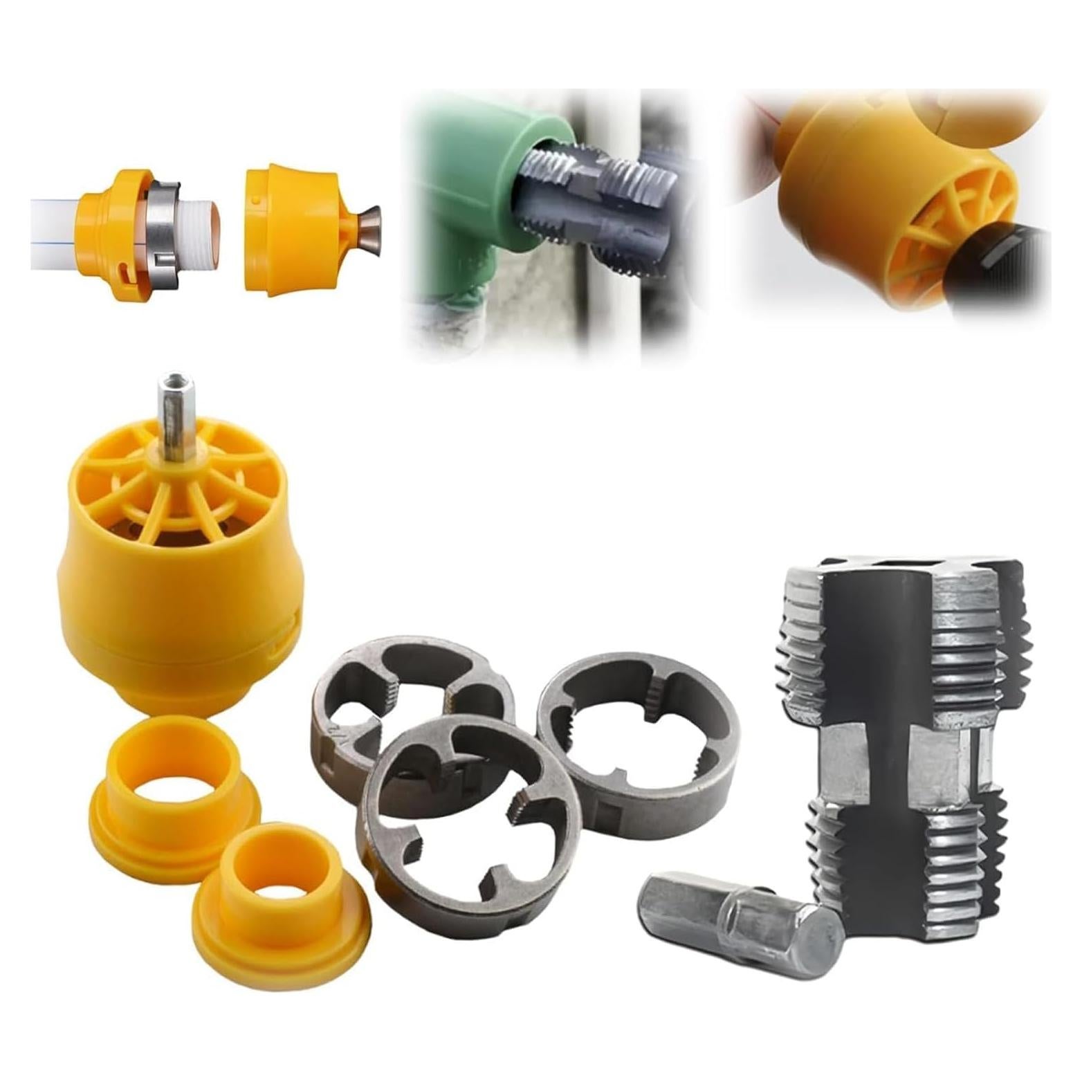 Kit de Roscado de Tuberías de PVC Yifahuodabaodan879 con 3 Troqueles