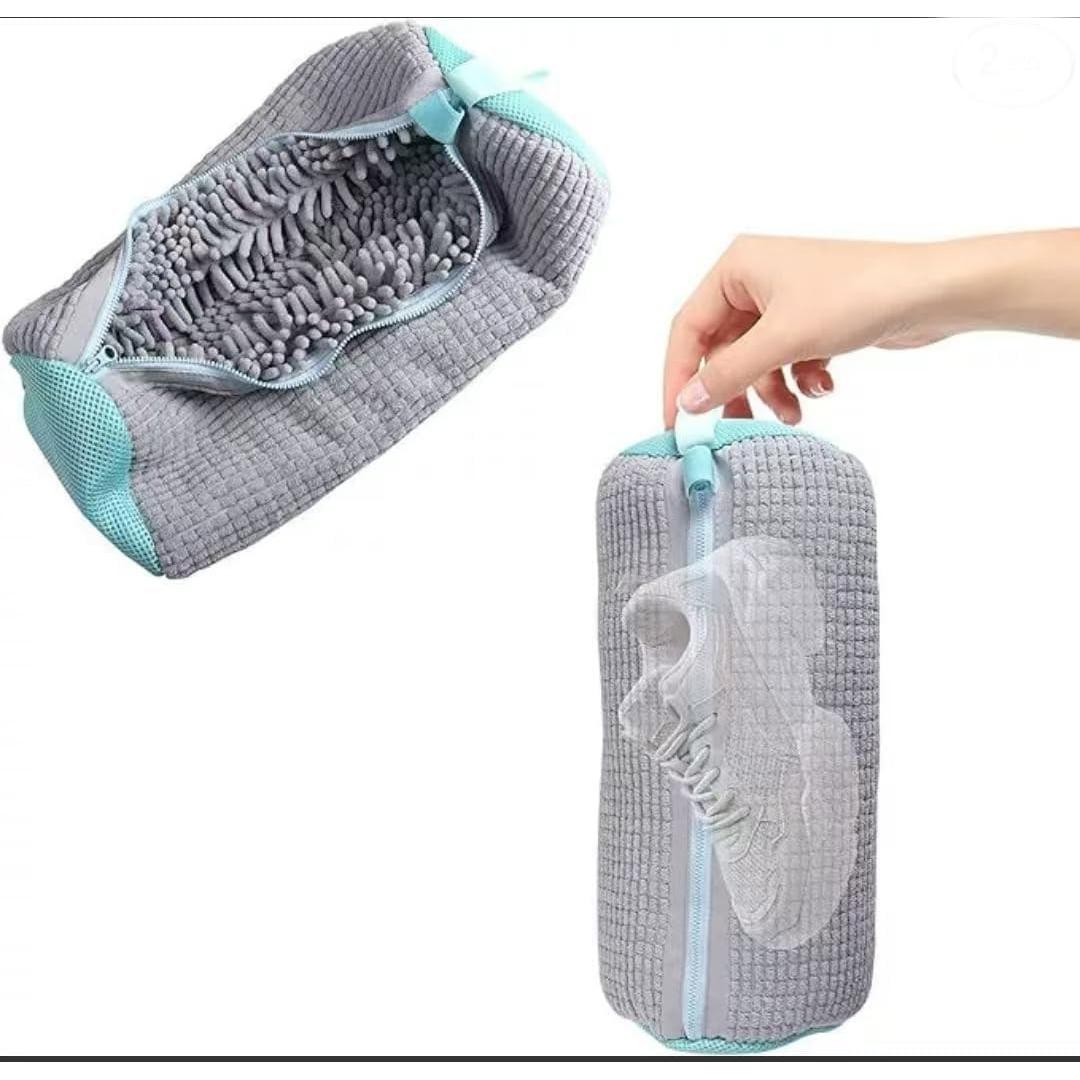 Bolsas de Lavado de Zapatos Fachoige 2Pcs Reutilizables Gris