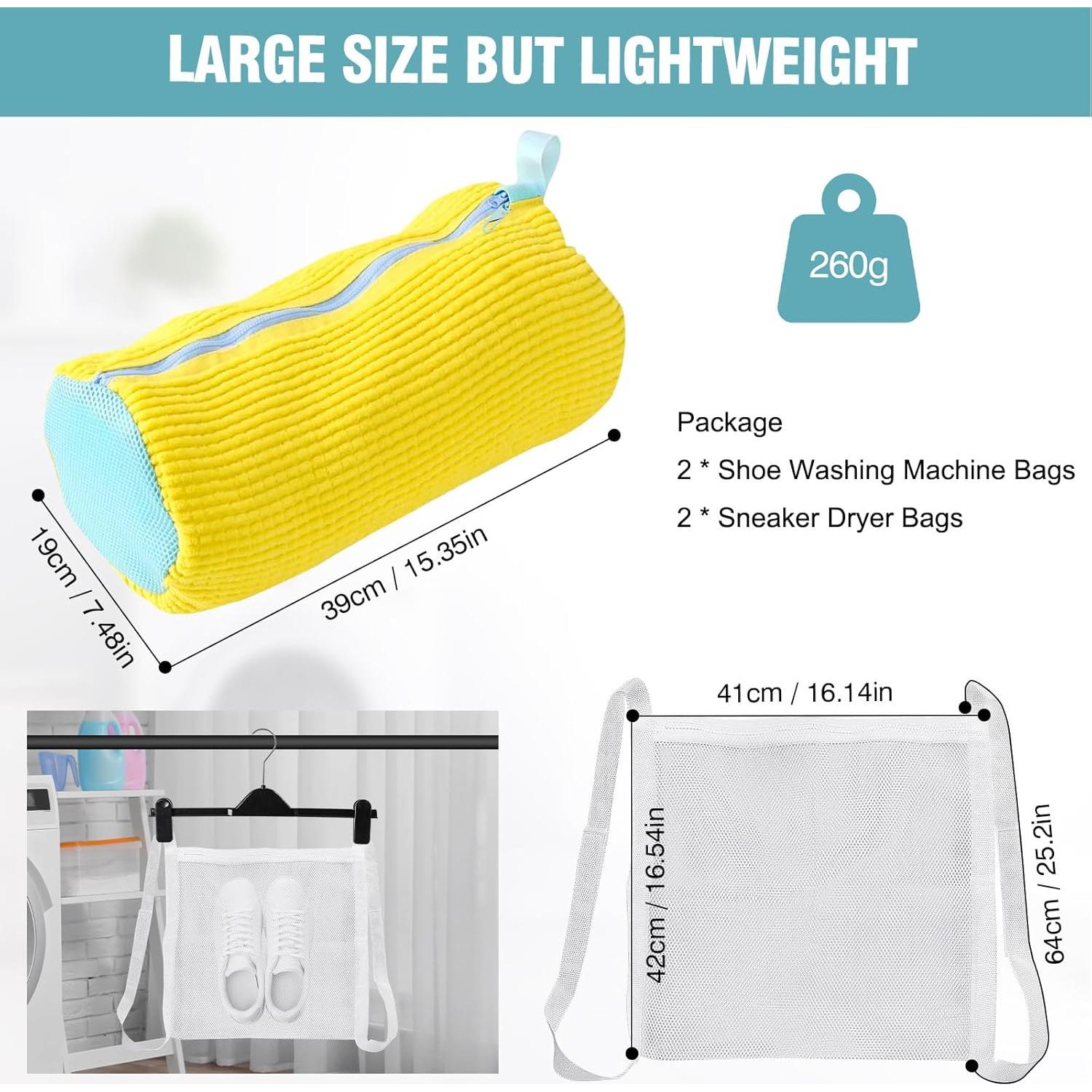 Bolsas para Lavar Zapatos Gripooaven 2 Pcs Amarillo XXL