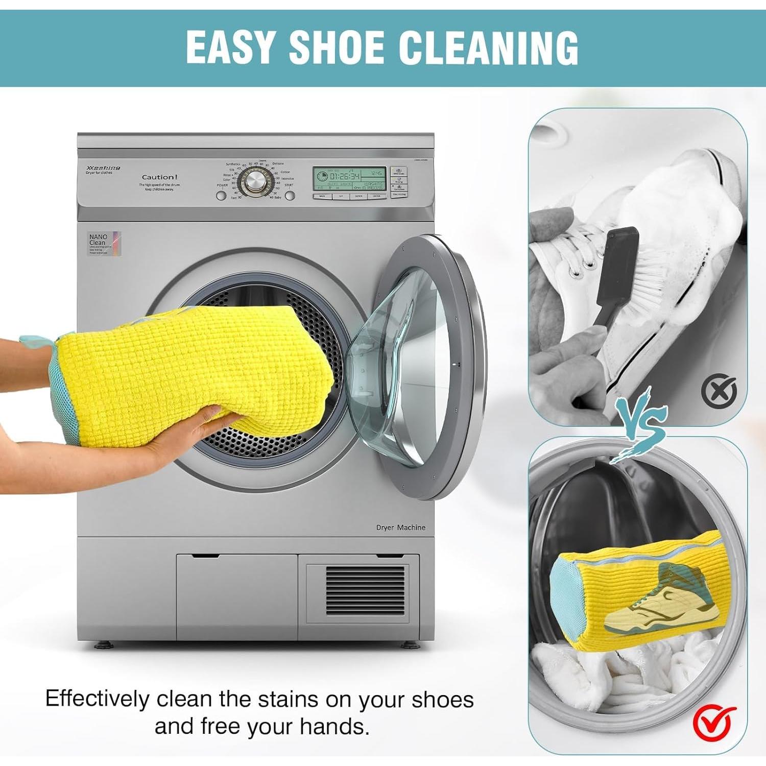 Bolsas para Lavar Zapatos Gripooaven 2 Pcs Amarillo XXL