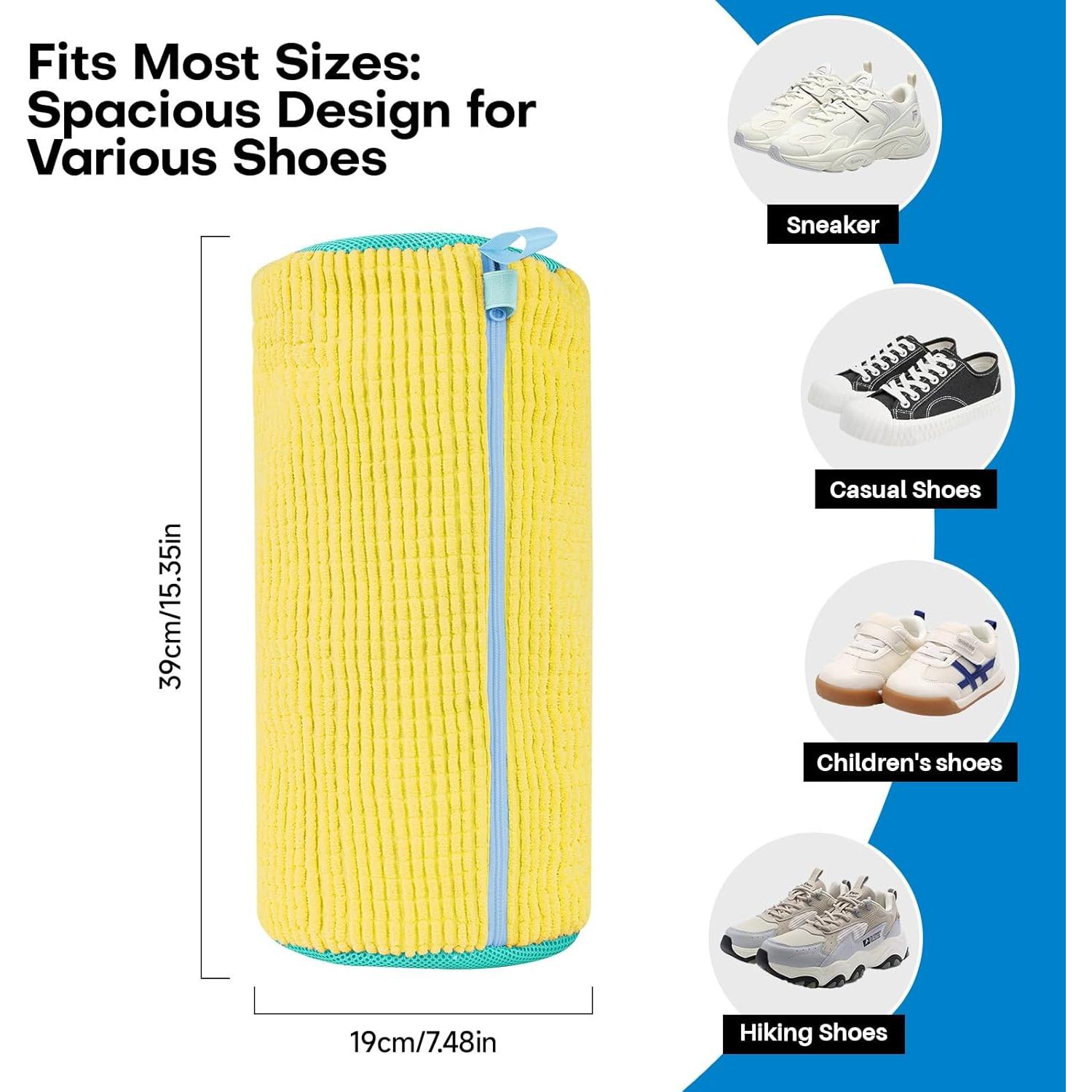 Bolsa de Lavado de Zapatos NMQHPA Amarillo 2pcs Reutilizable