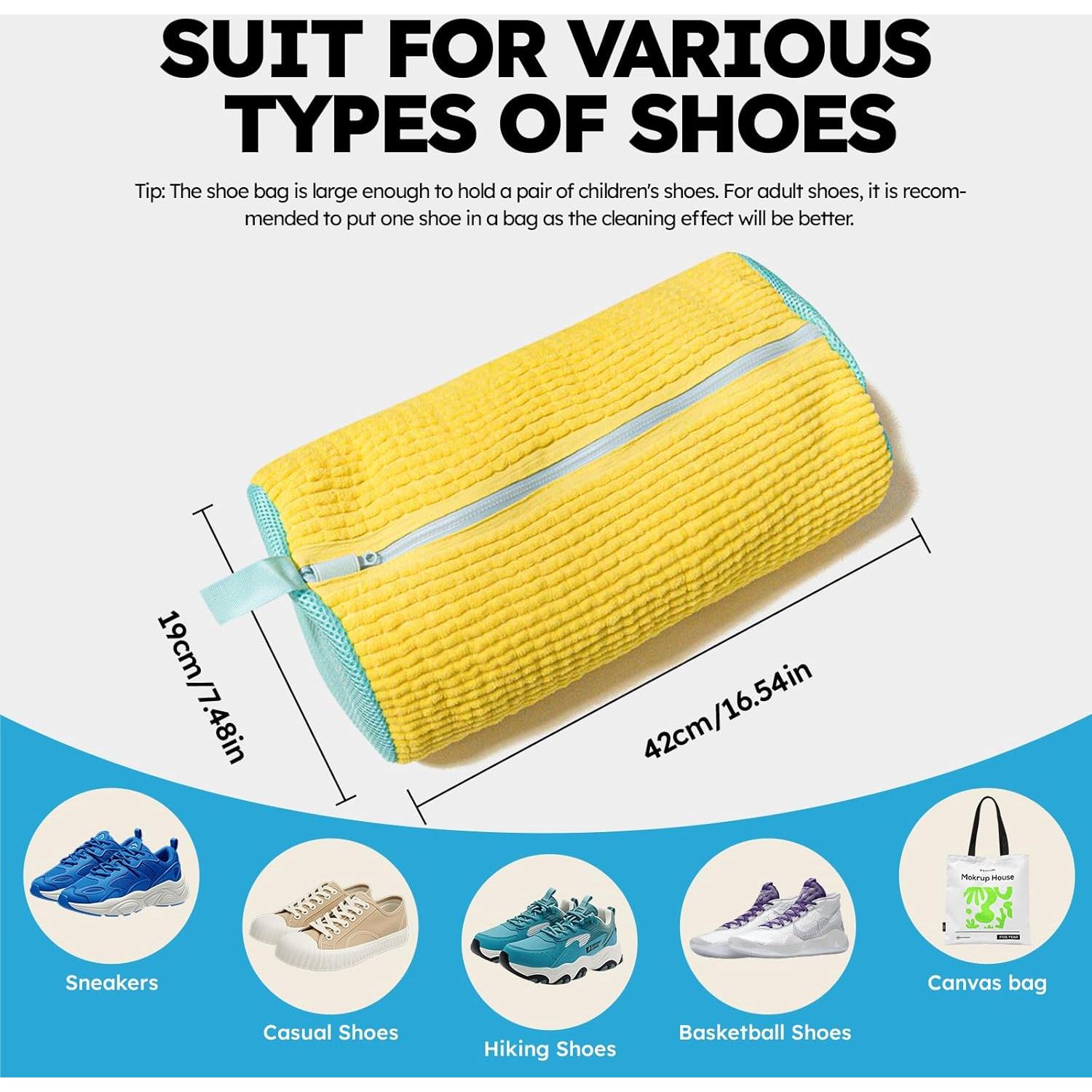 Bolsa de Lavado de Zapatos PACIFOO Amarillo 39x19x19cm 2pcs