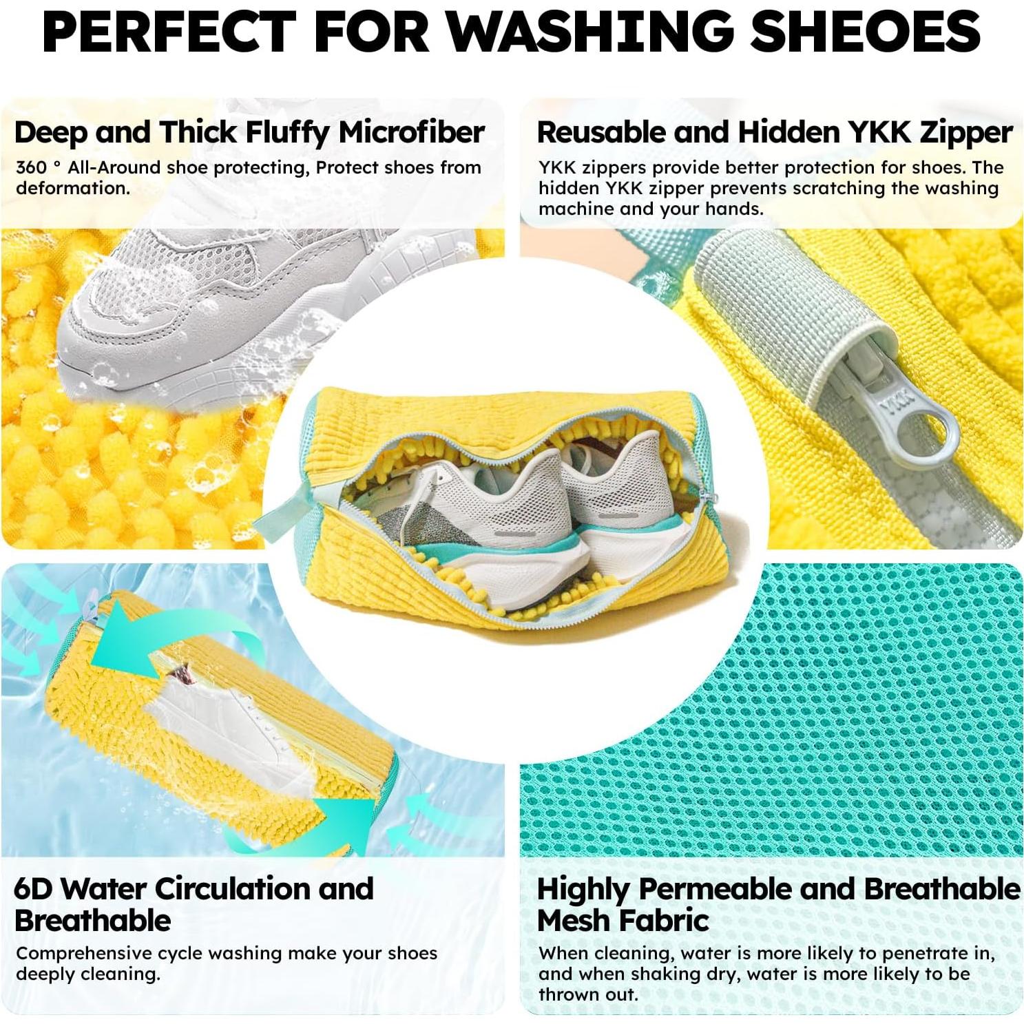 Bolsa de Lavado de Zapatos PACIFOO Amarillo 39x19x19cm 2pcs