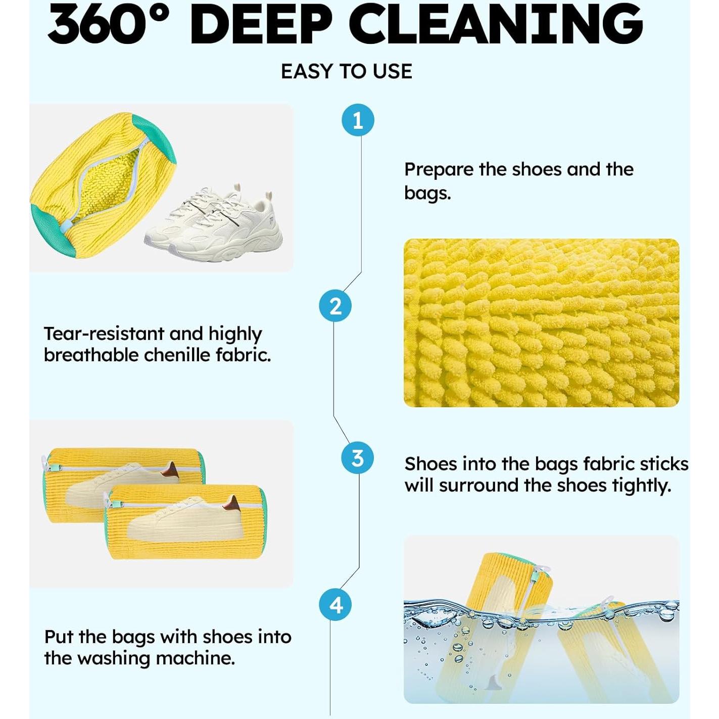 Bolsa de Lavado de Zapatos PACIFOO Amarillo 39x19x19cm 2pcs