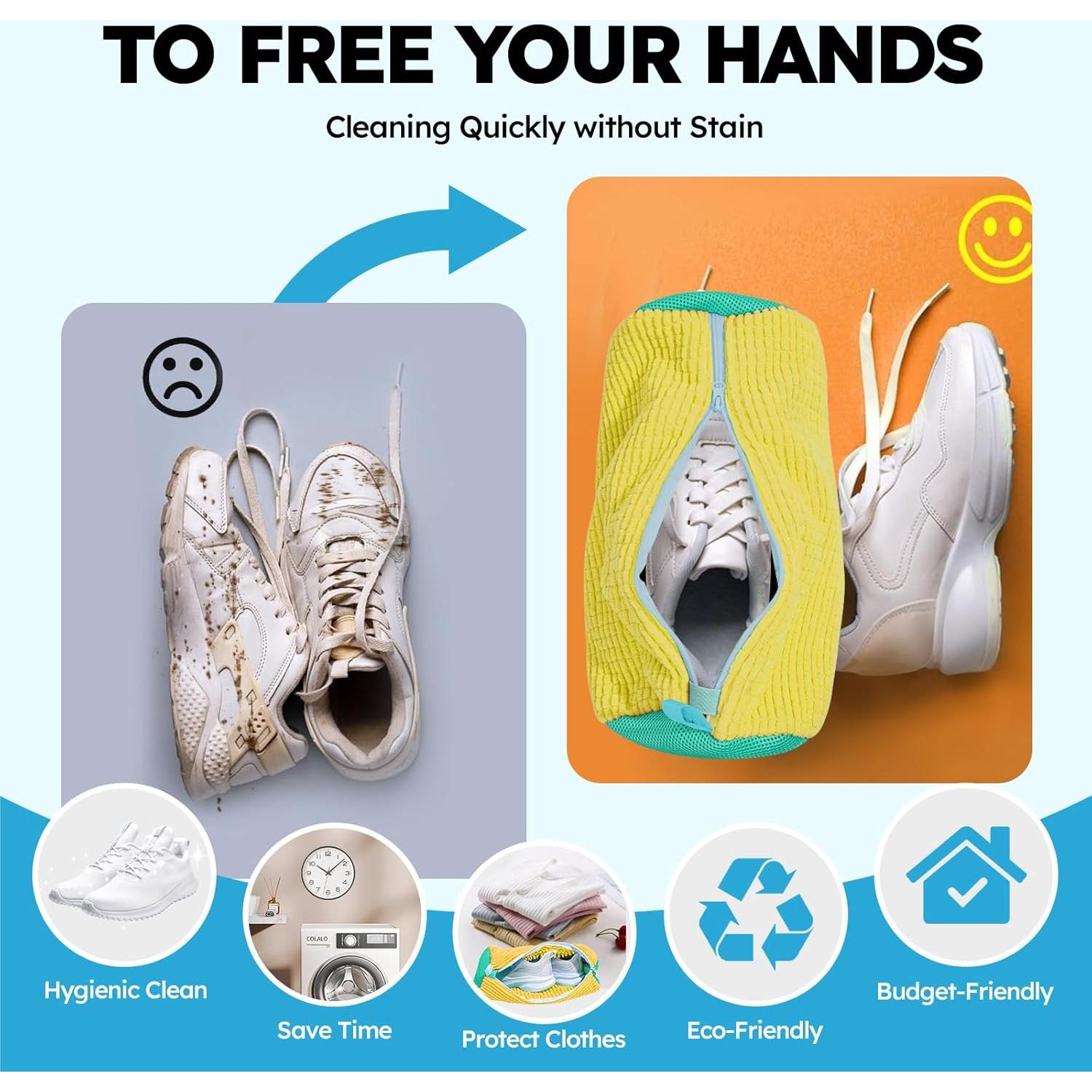 Bolsa de Lavado de Zapatos PACIFOO Amarillo 39x19x19cm 2pcs