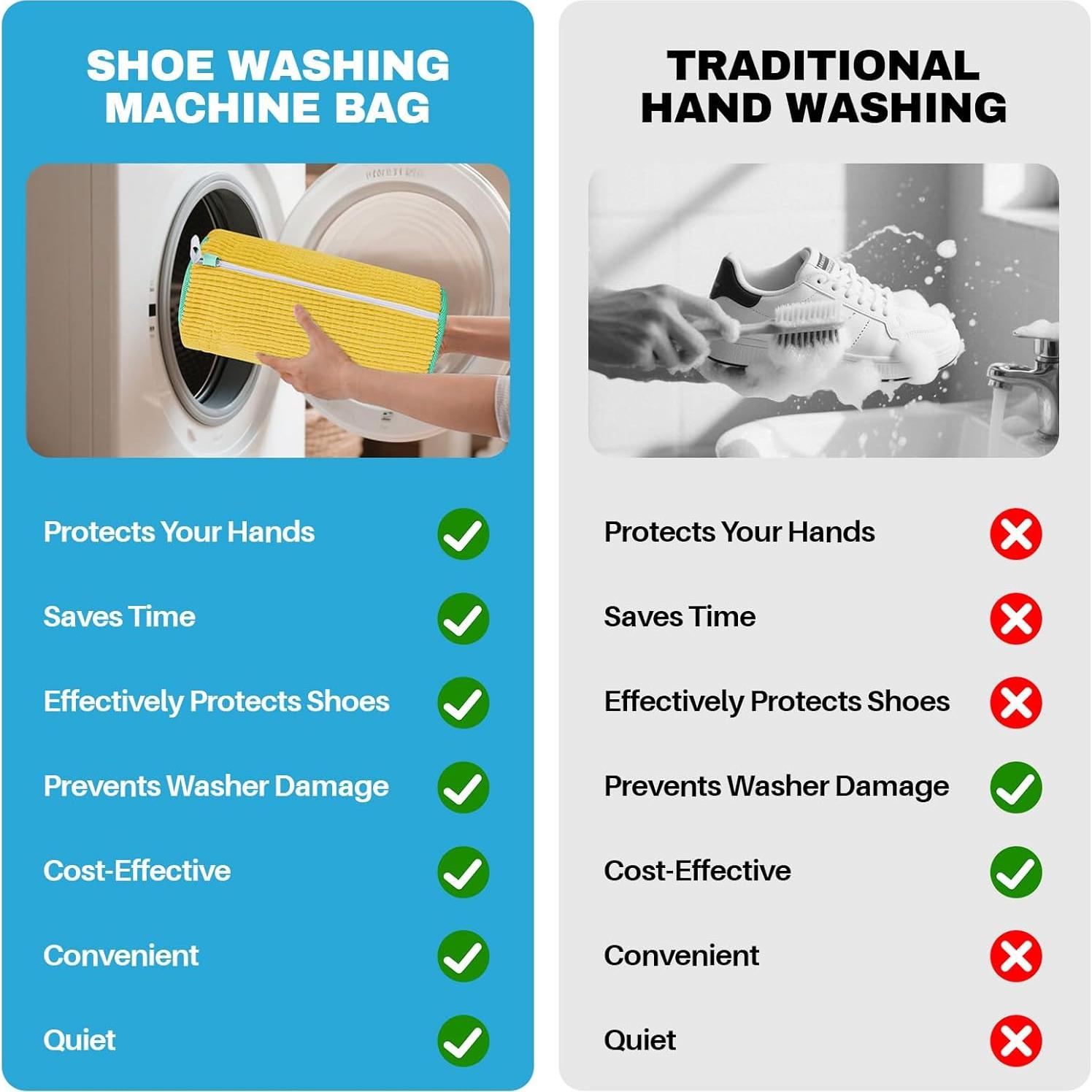 Bolsa de Lavado de Zapatos PACIFOO Amarillo 39x19x19cm 2pcs