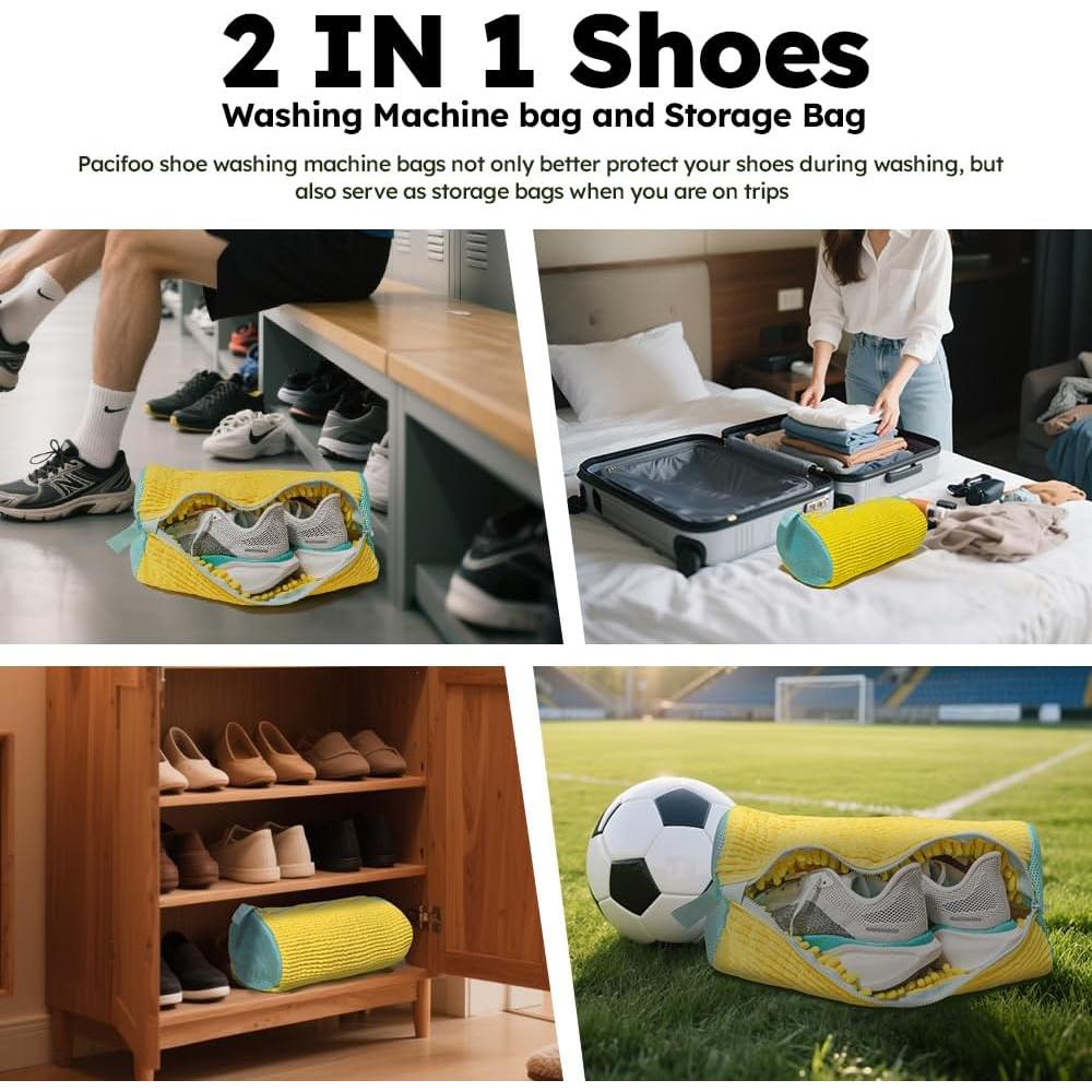 Bolsa de Lavado de Zapatos PACIFOO Amarillo 39x19x19cm 2pcs