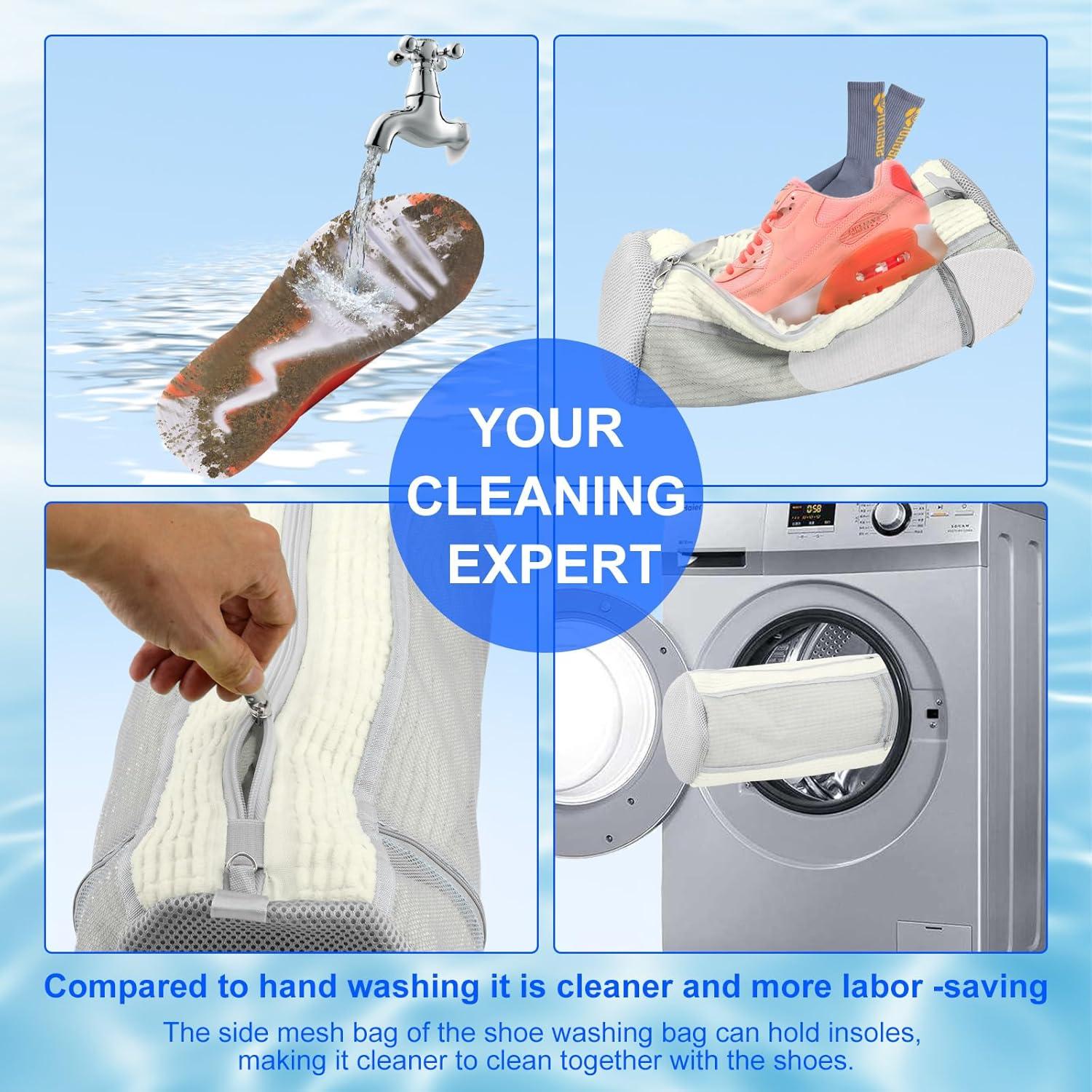 Bolsa para Lavar Zapatos Vnmkp Grande Blanca 2 Piezas