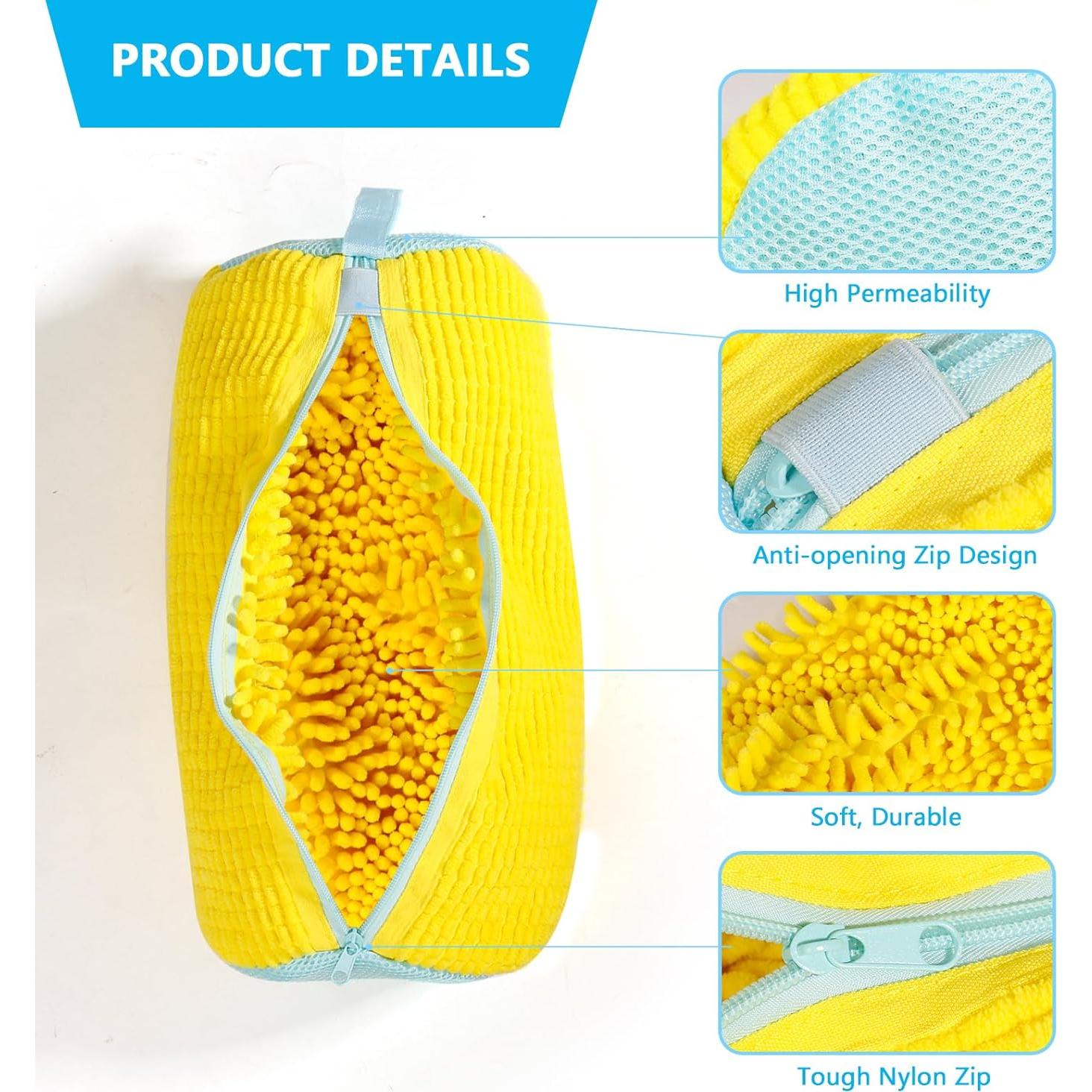 Bolsa de Lavado de Zapatos Zeewoo 2 Piezas Amarilla 39x19cm