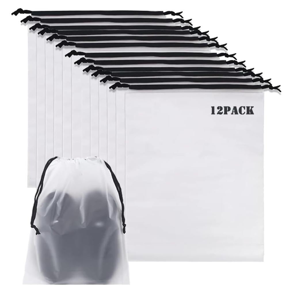 12 Bolsas Transparentes para Zapatos 30x40 cm - Viaje y Almacenamiento