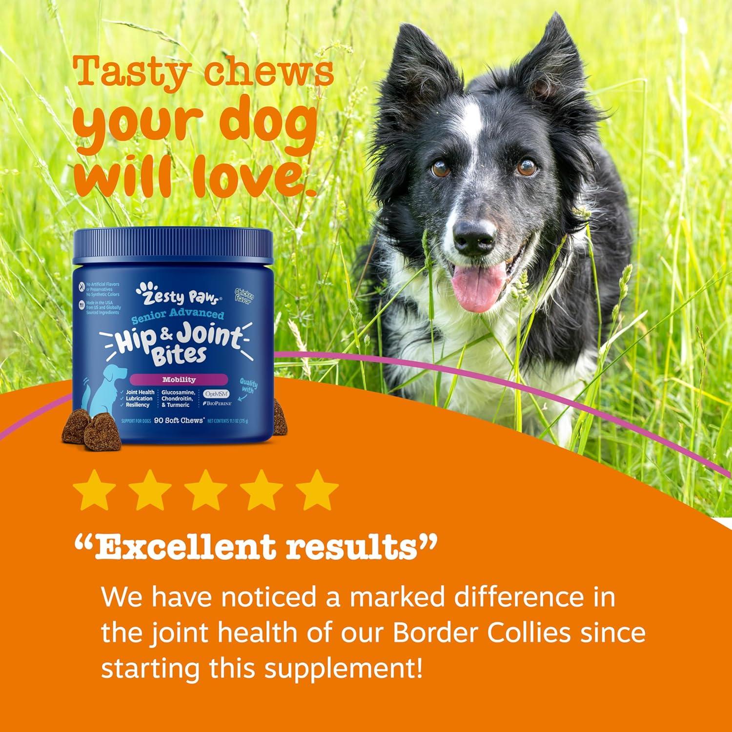 Zesty Paws Suplemento Articular para Perros - 90 Masticables de Pollo