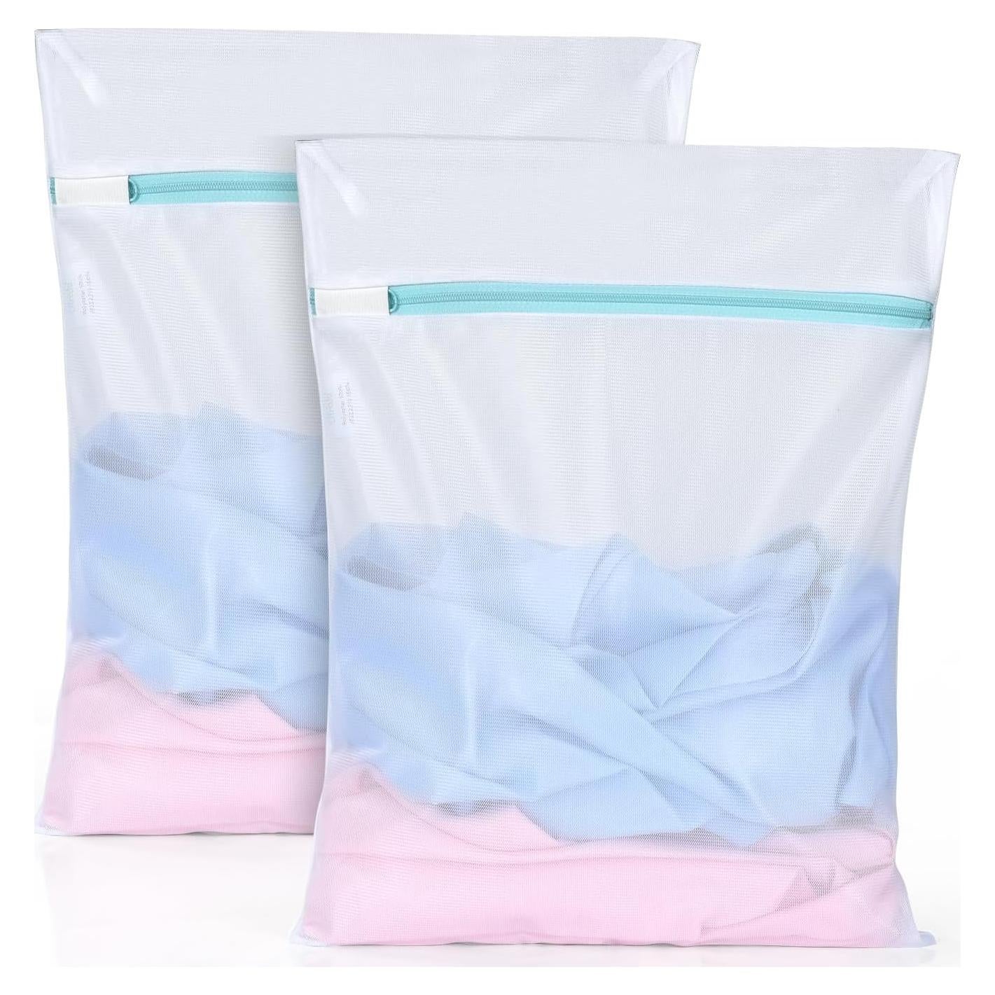 OTraki Bolsa de Lavandería de Malla 30x40 cm 2 Piezas Blanca